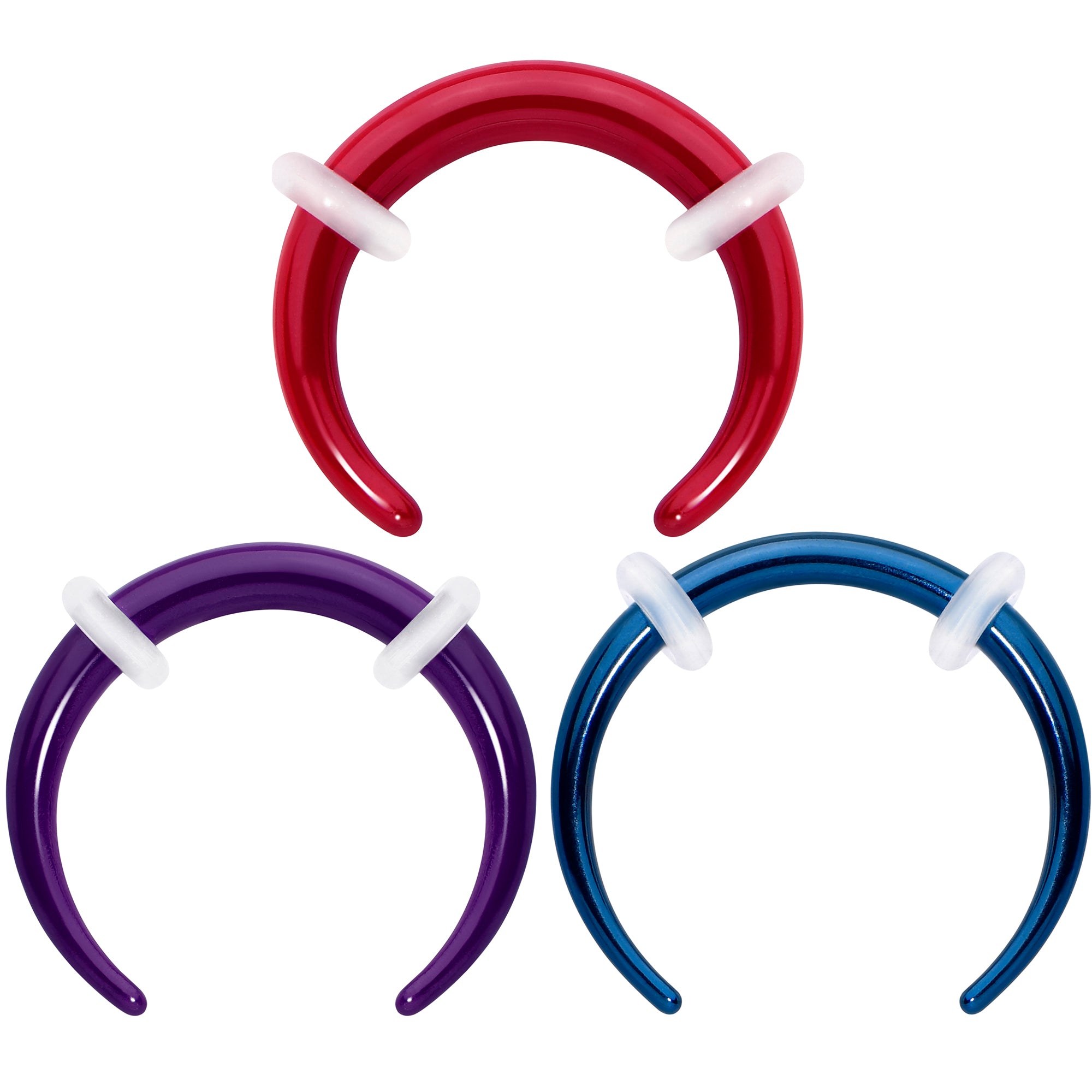 14 Gauge Stainless Steel Crescent Pincher Septum Ring