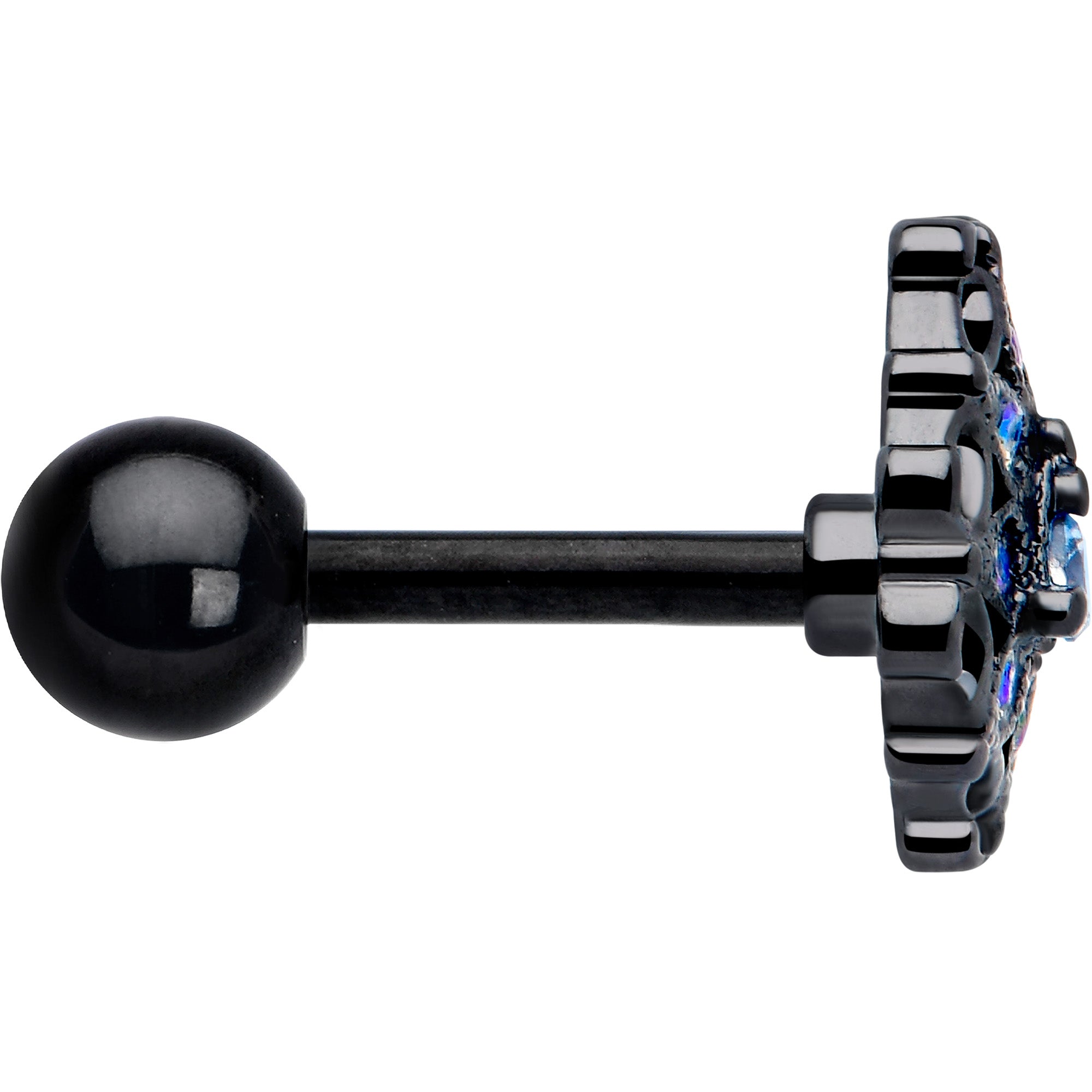 aurora gem flower cartilage stud earring