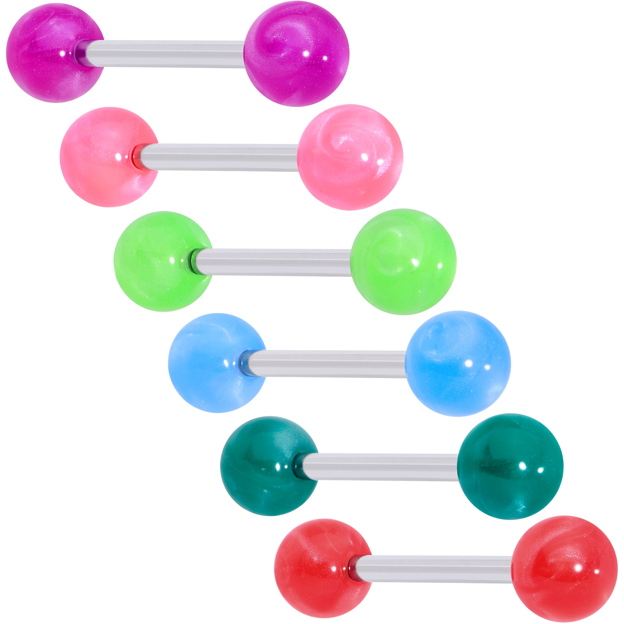 Acrylic Ball Tongue Ring Surgical Steel Barbell