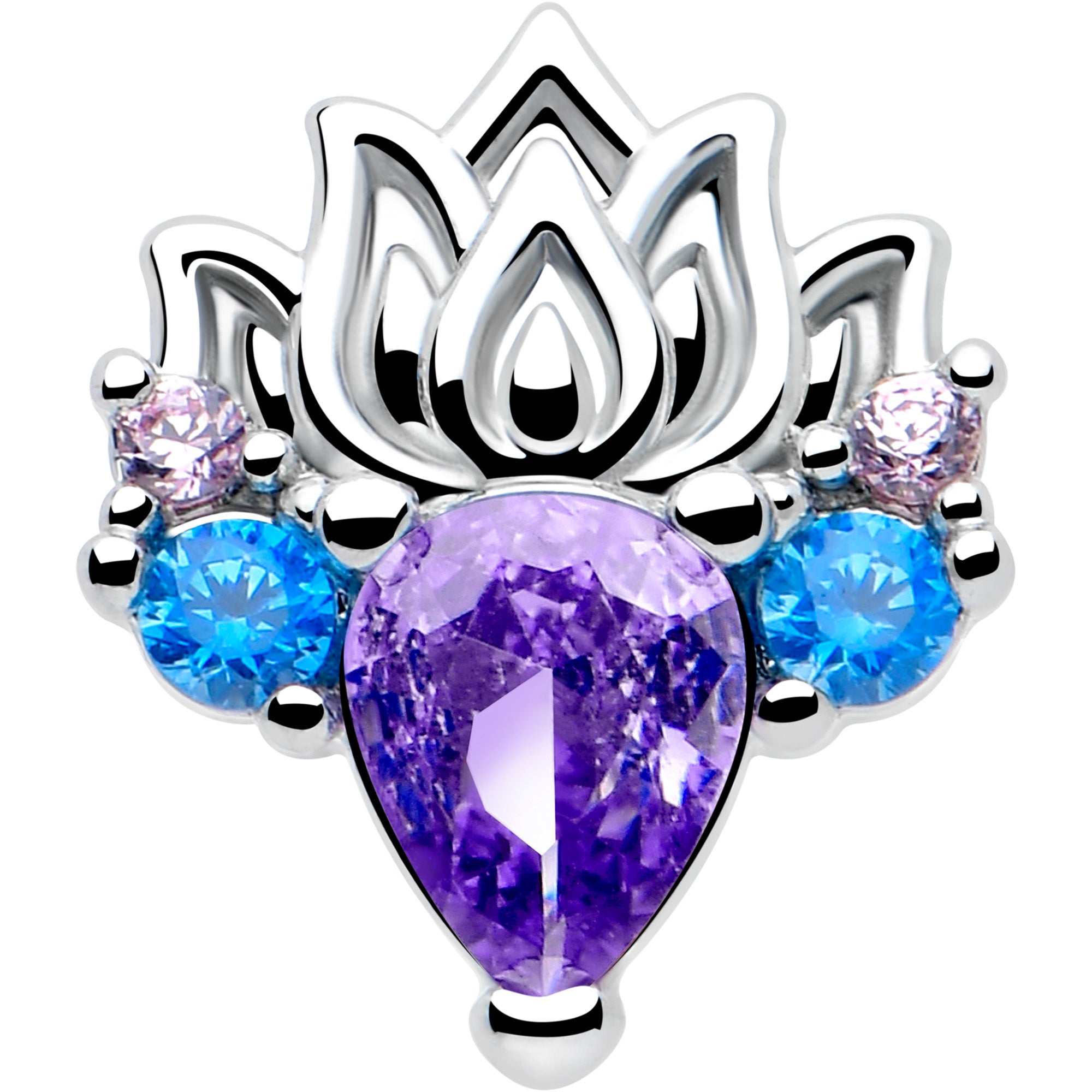 7mm purple cz l shape nose jewelry