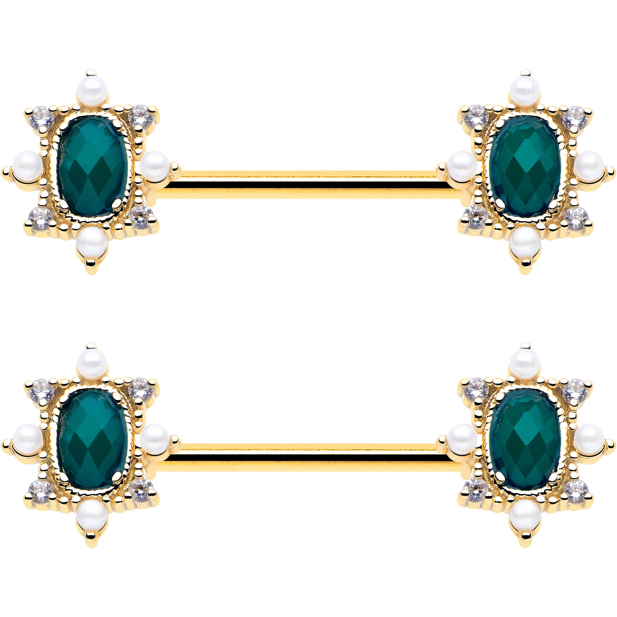 9 16 gold tone barbell nipple piercing jewelry