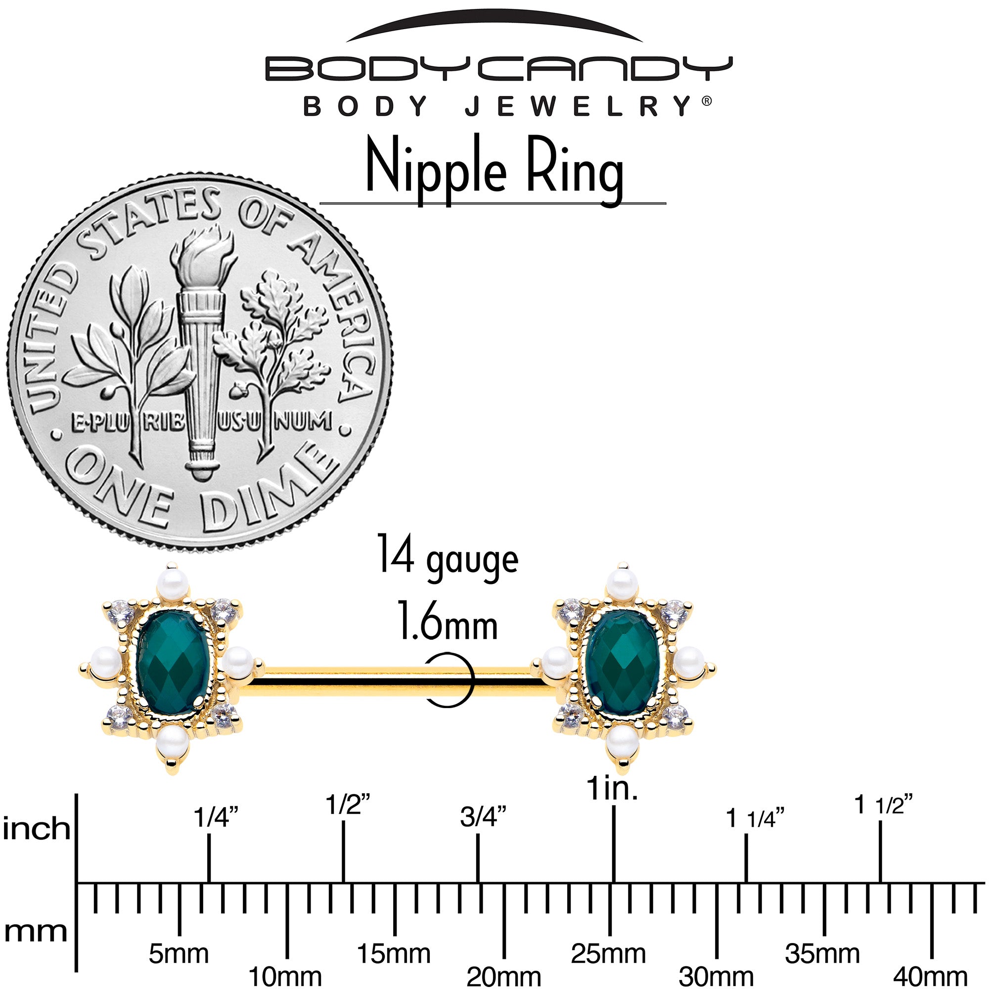 14 gauge gold tone nipple barbells for women