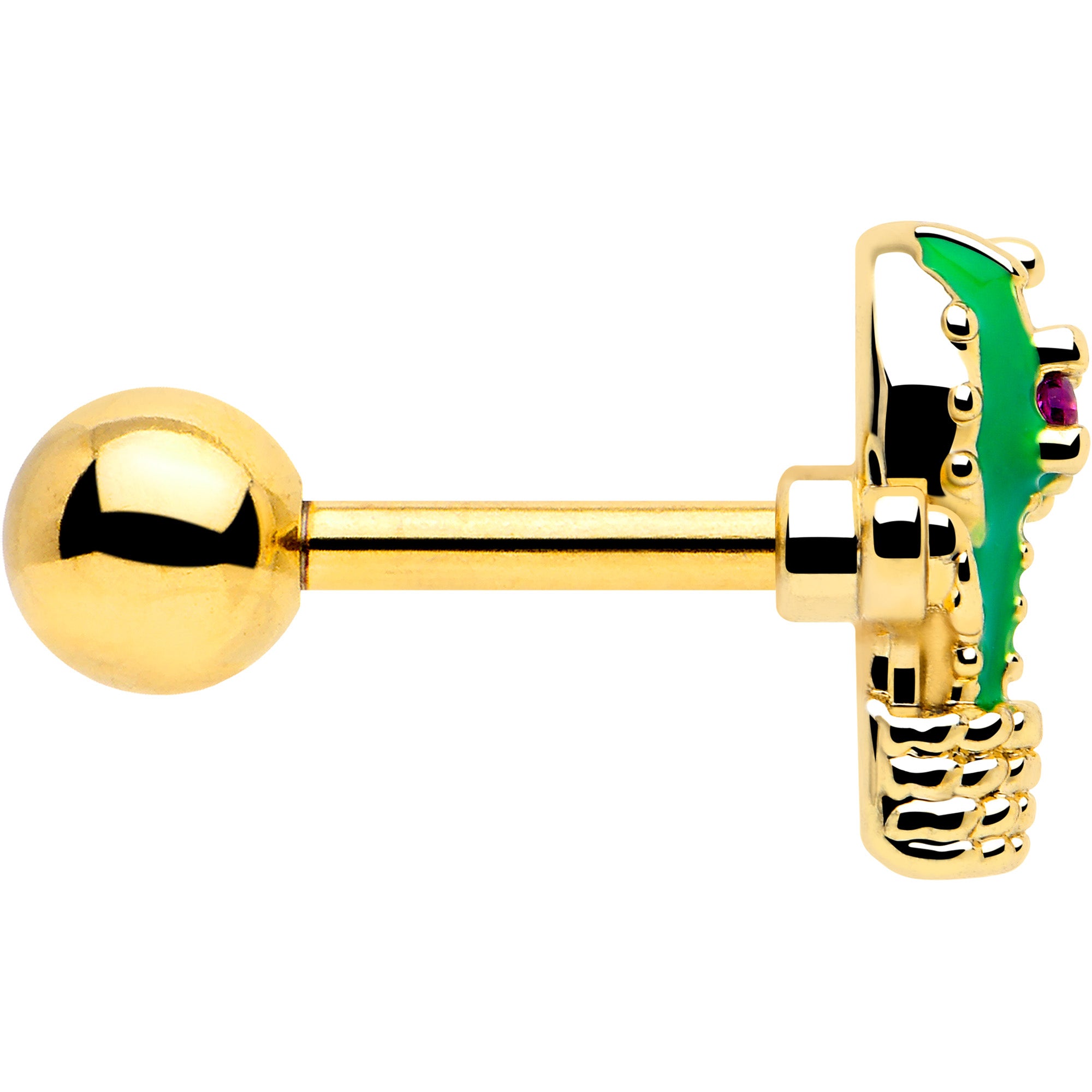 Pink CZ cactus helix cartilage piercing jewelry