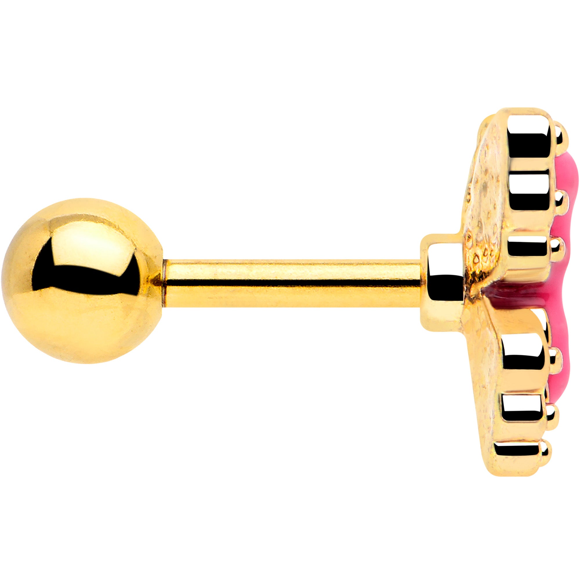 gold tone 16g tragus cartilage jewelry