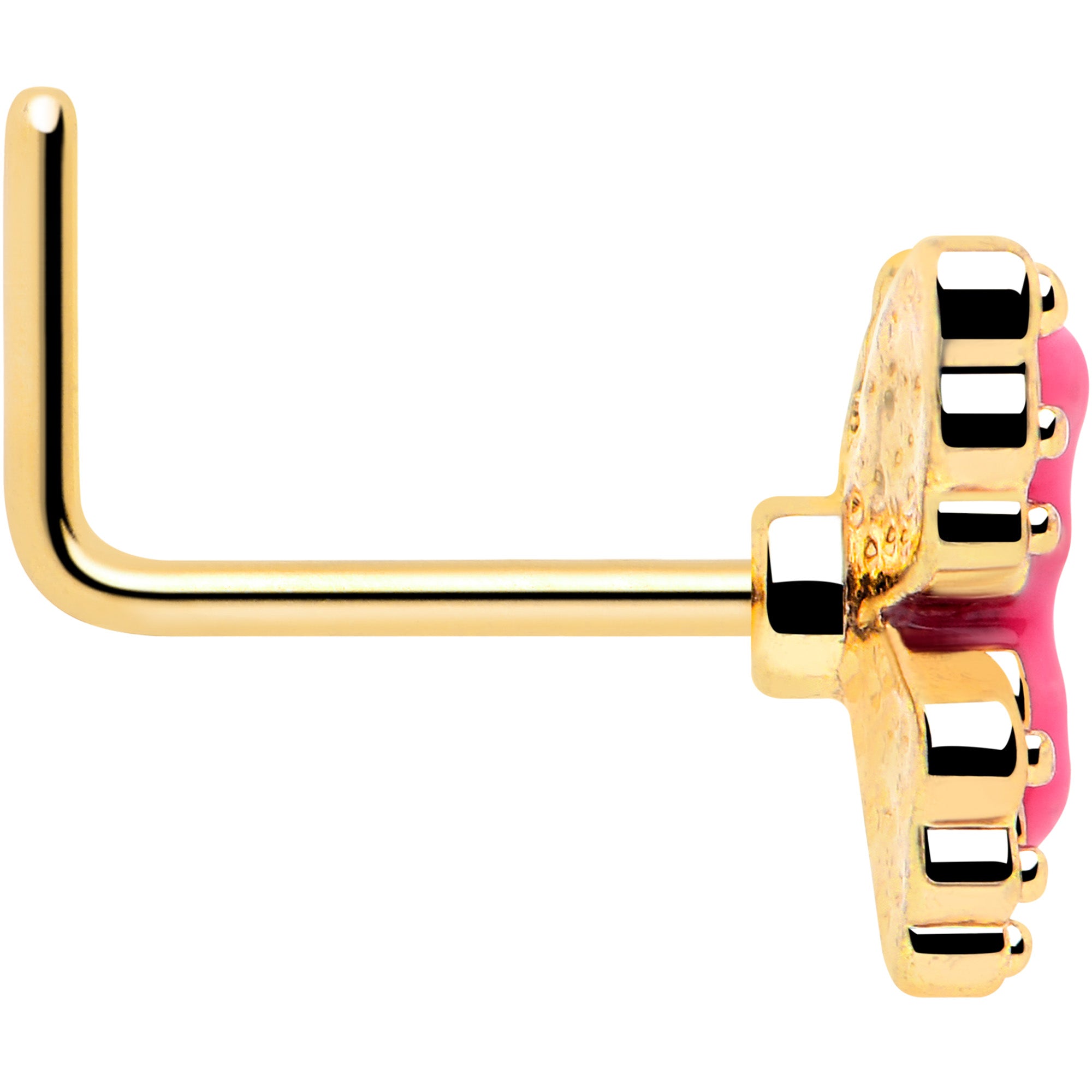 pink splash butterfly nose piercing jewelry 20g