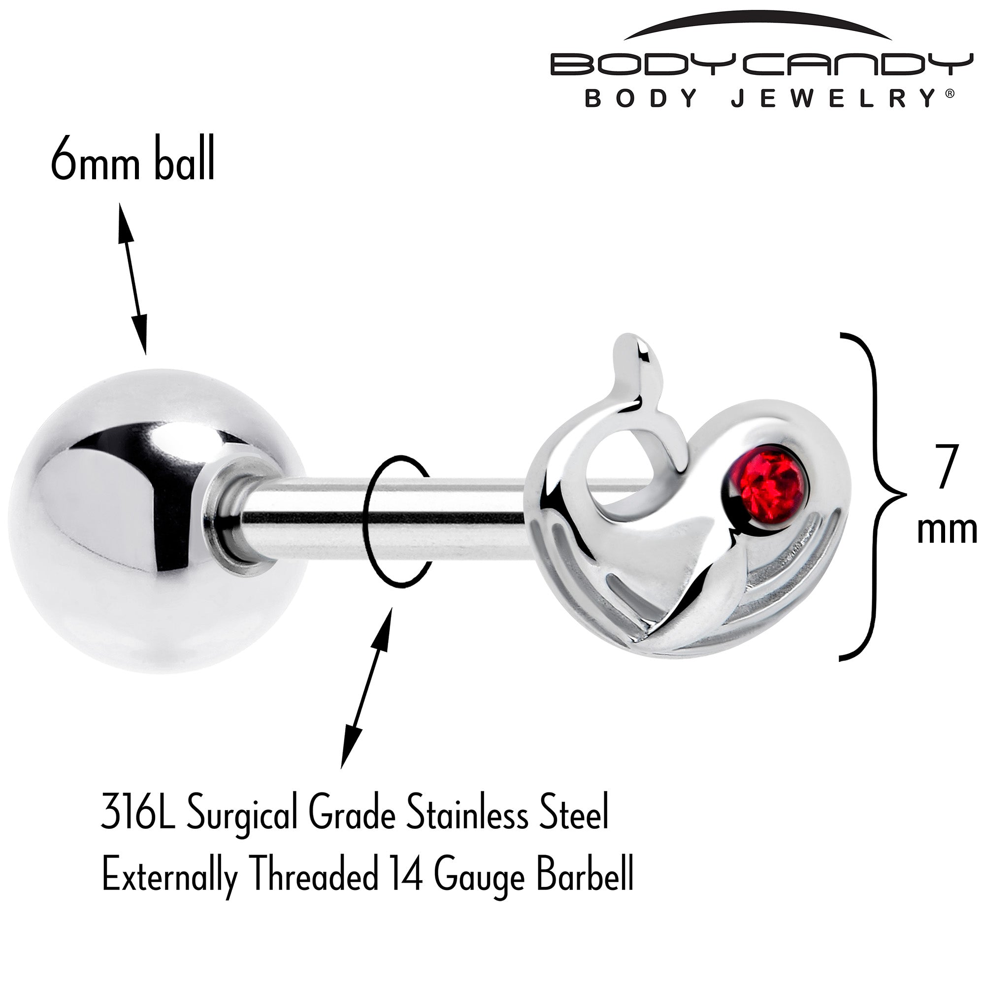 Nautical whale tongue piercing jewelry