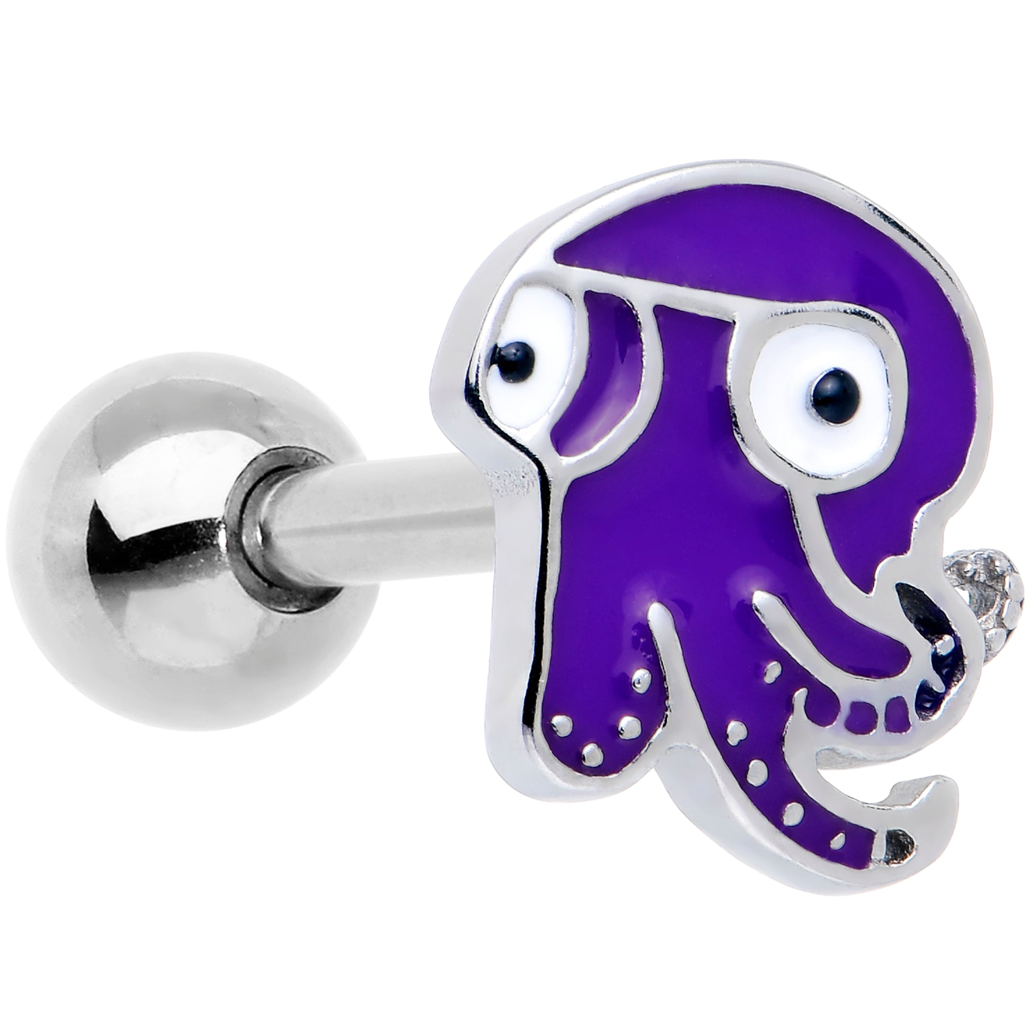 Octopus Tongue Ring with Purple Design