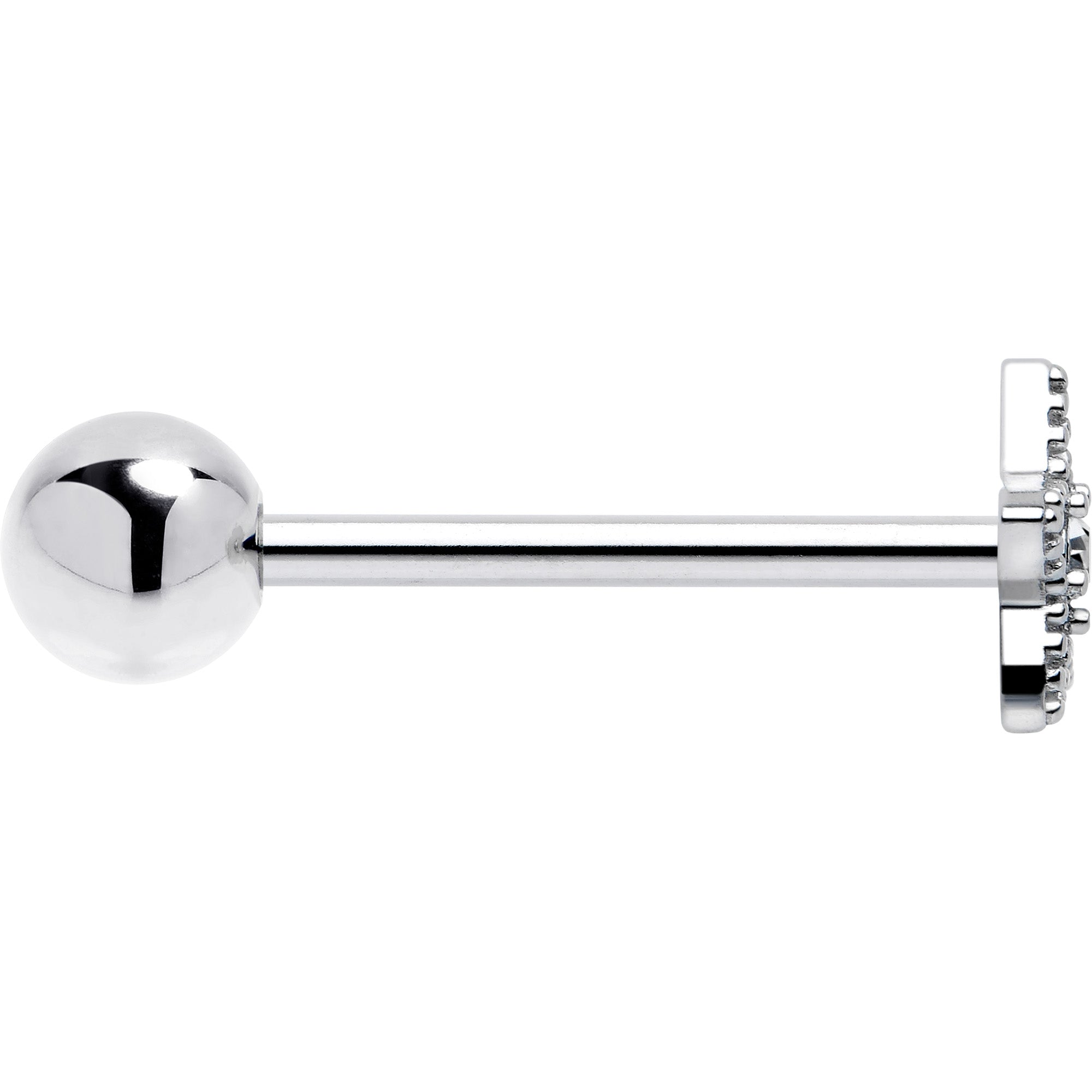 Hypoallergenic tongue piercing barbell with star