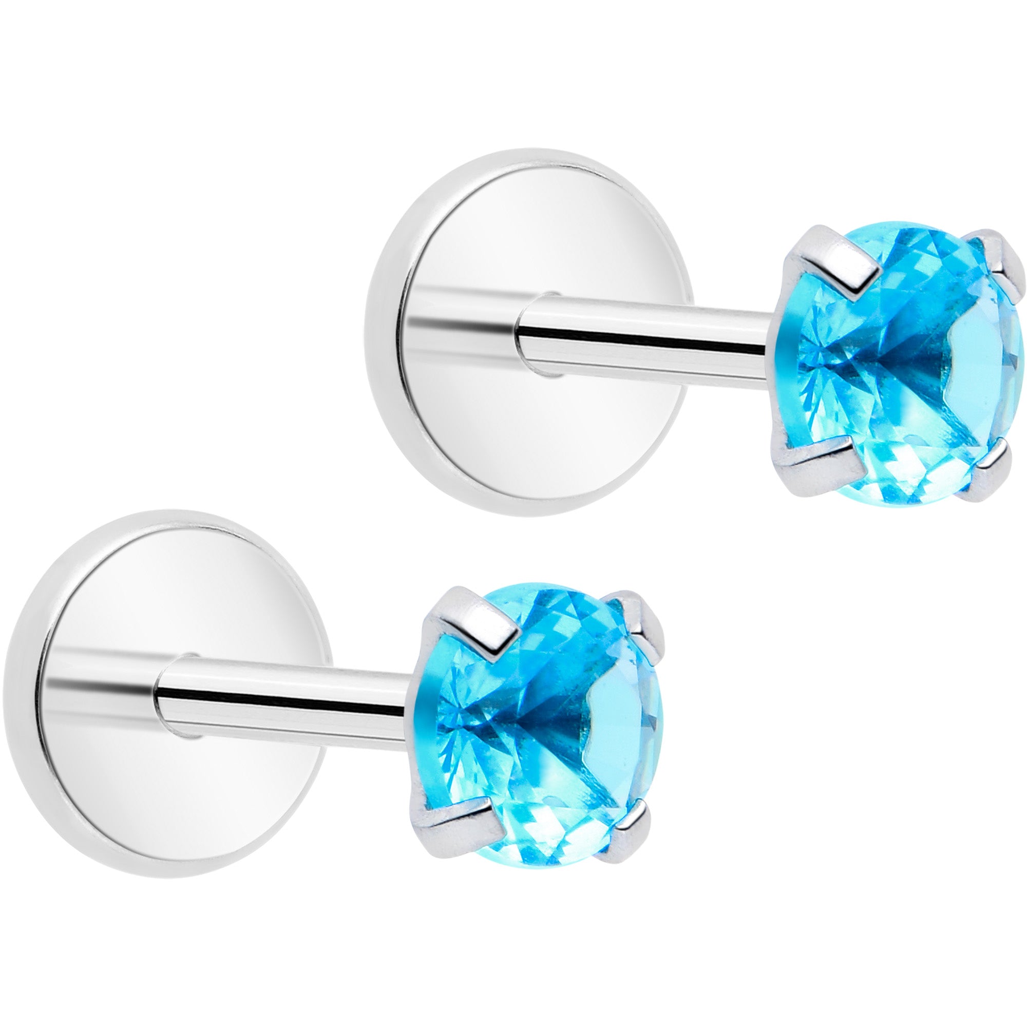 3mm Clear CZ Gem Round Stud Earrings