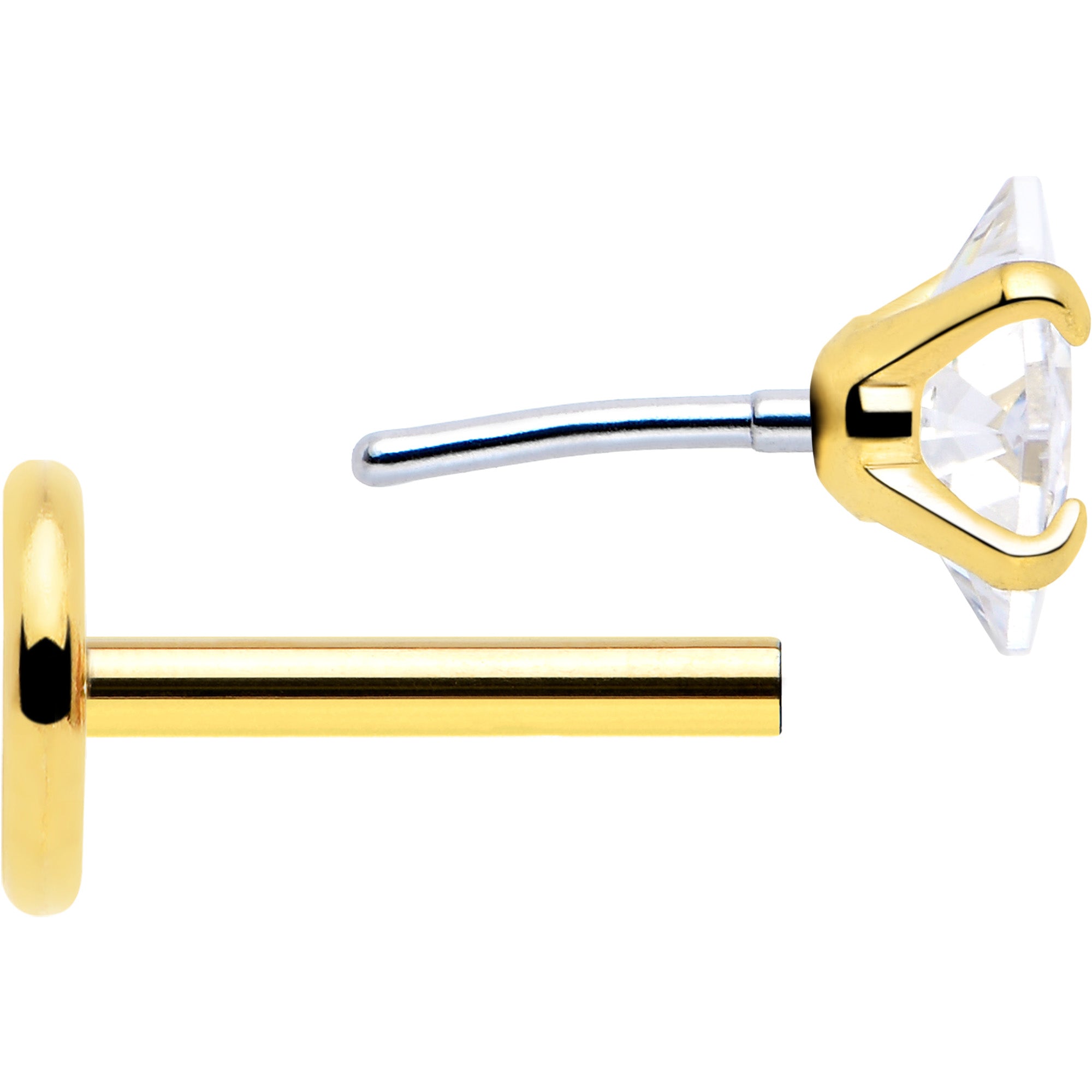 3mm Star CZ Stud Earrings Flat Back