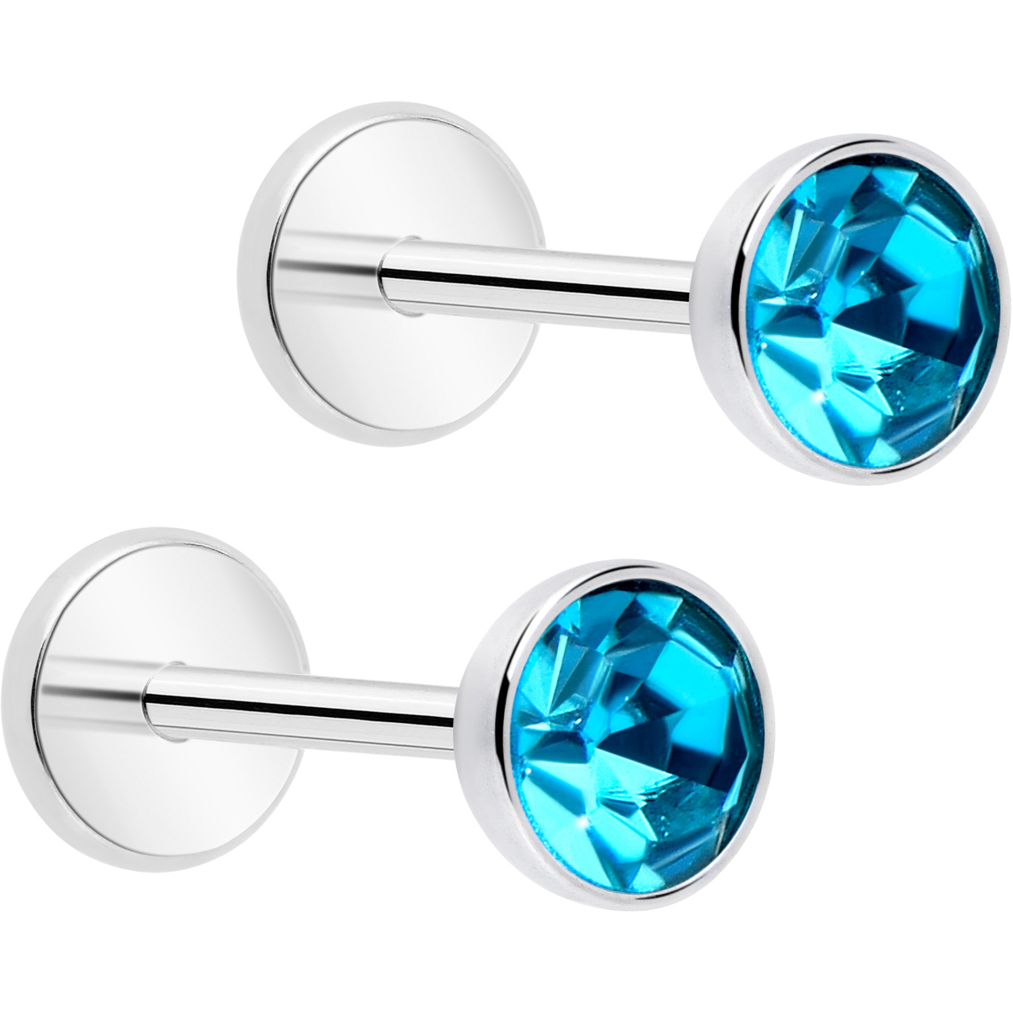 4mm CZ Gem Round Flat Back Stud Earrings - 1 Pair