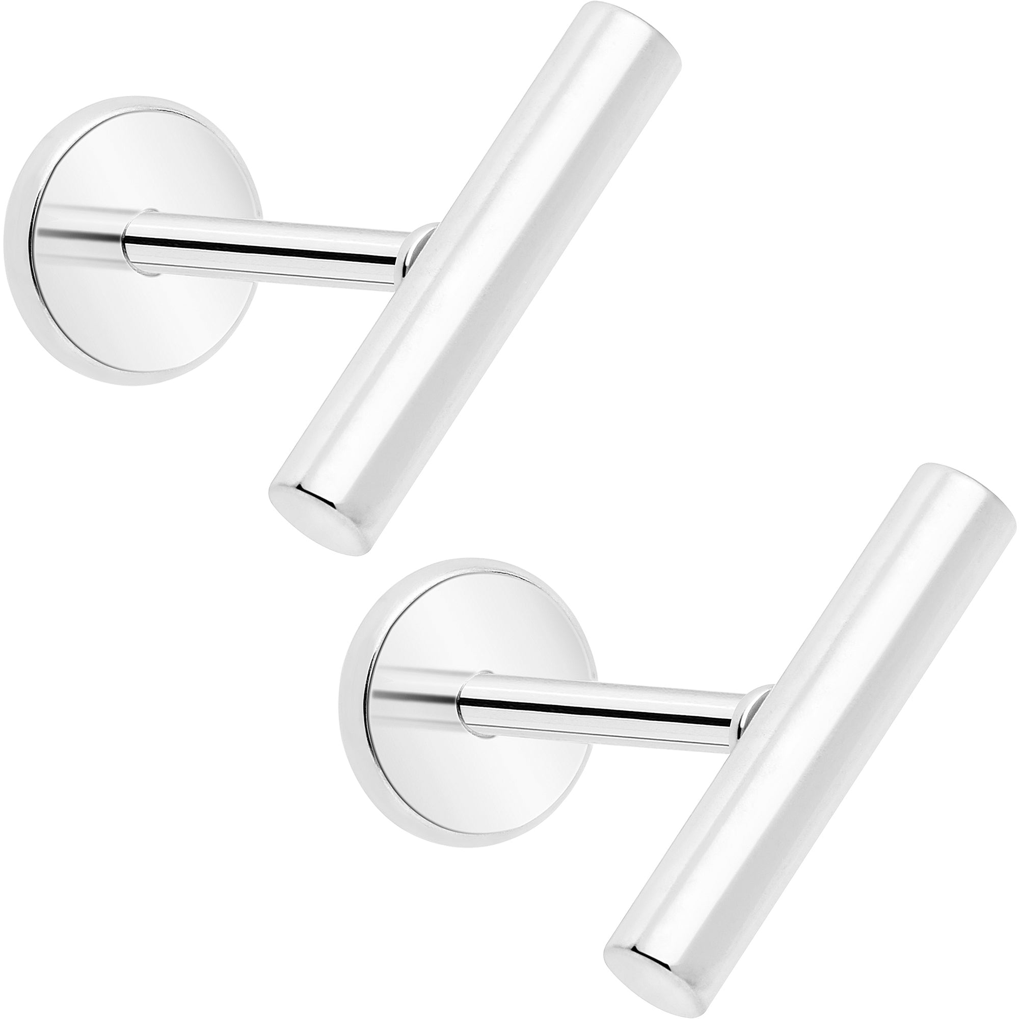 14k Yellow Gold Plated Straight Barbell Stud Earrings