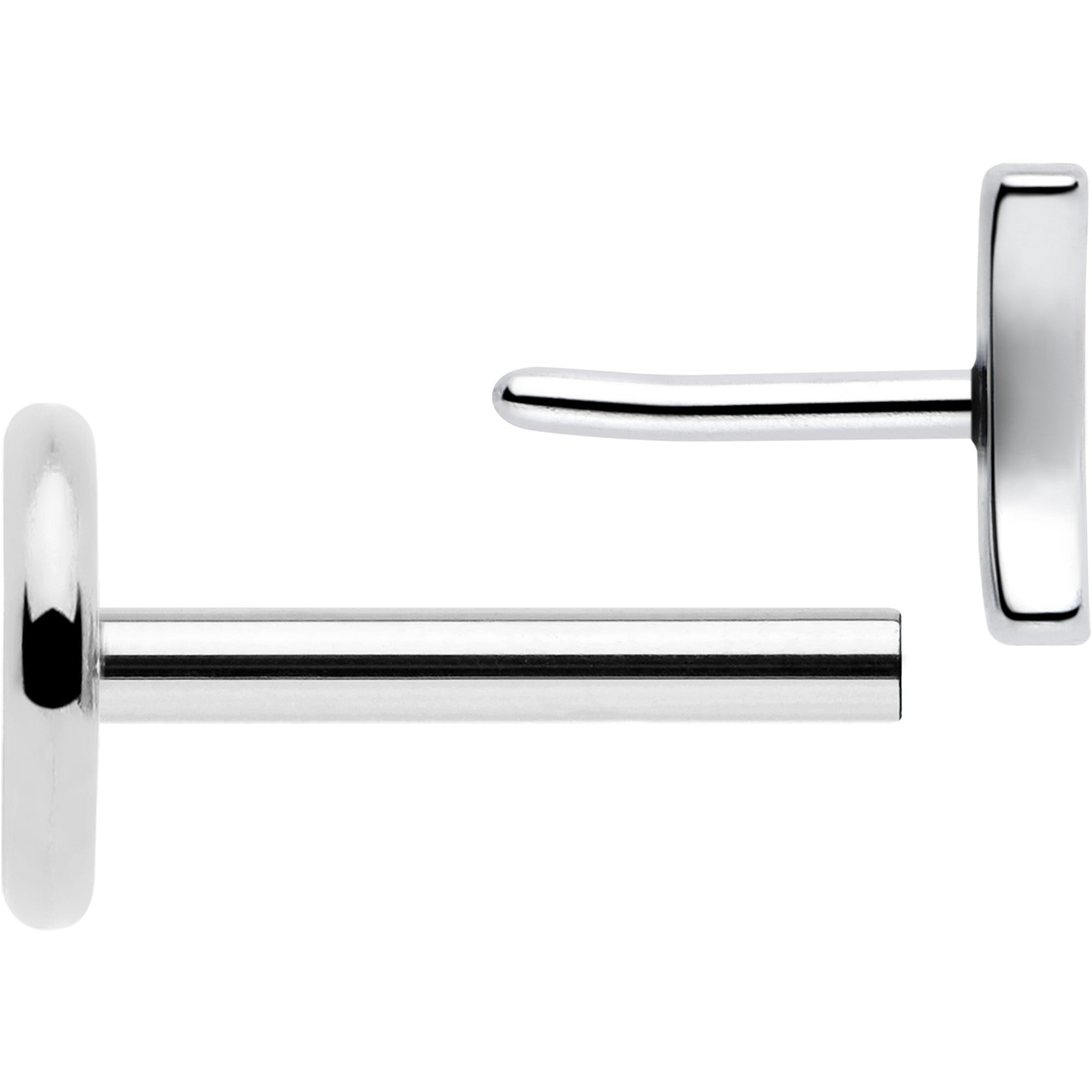 Crescent Moon 4mm Flat Back Earrings Pair