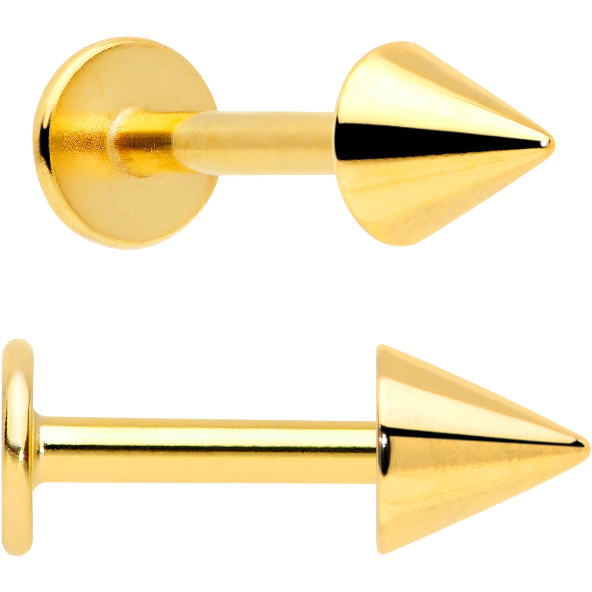 16 Gauge 5/16 French Bulldog Labret Tragus Set of 3 Gold Tone