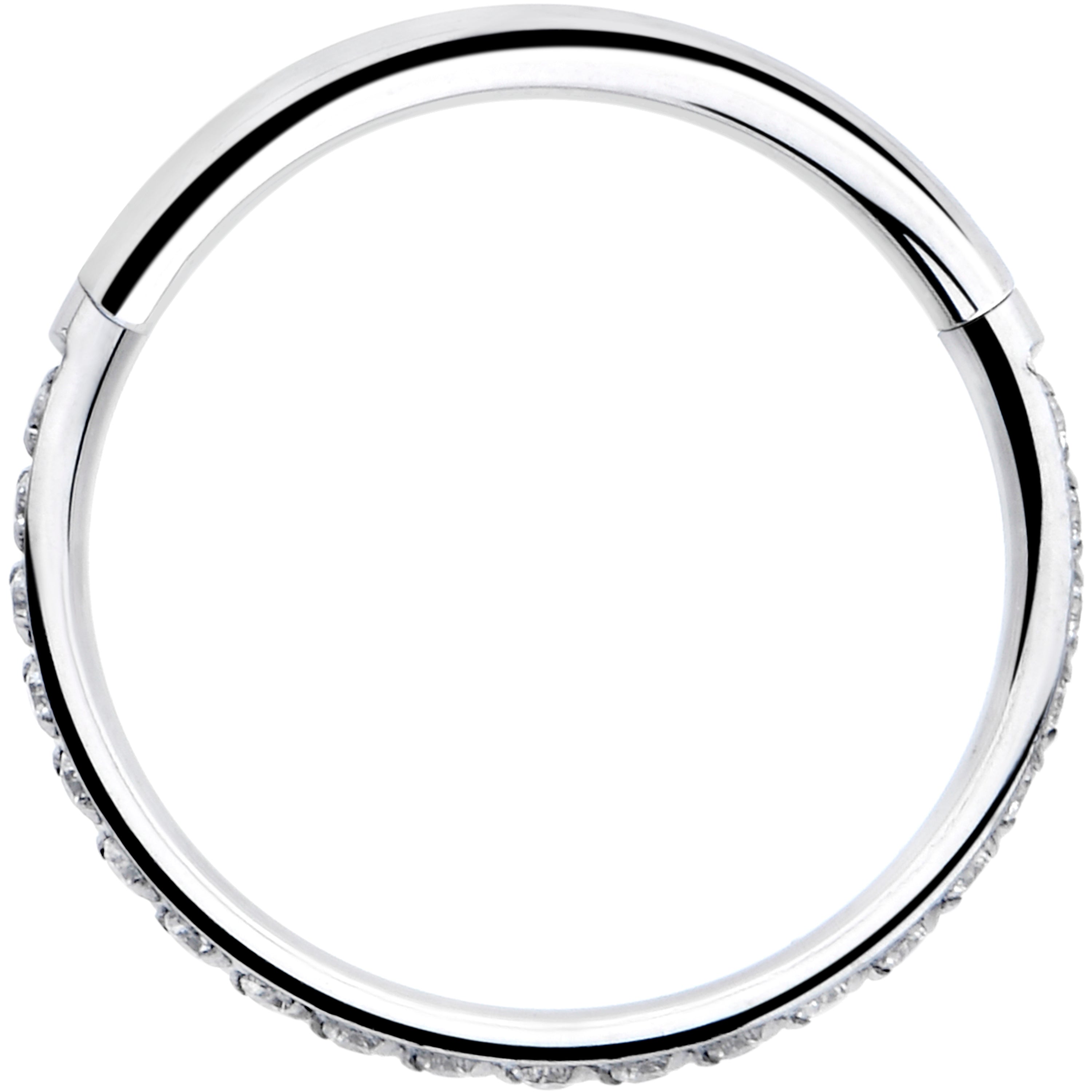 20G 5/16 Clear Cubic Zirconia Forward Facing Hinged Segment Ring