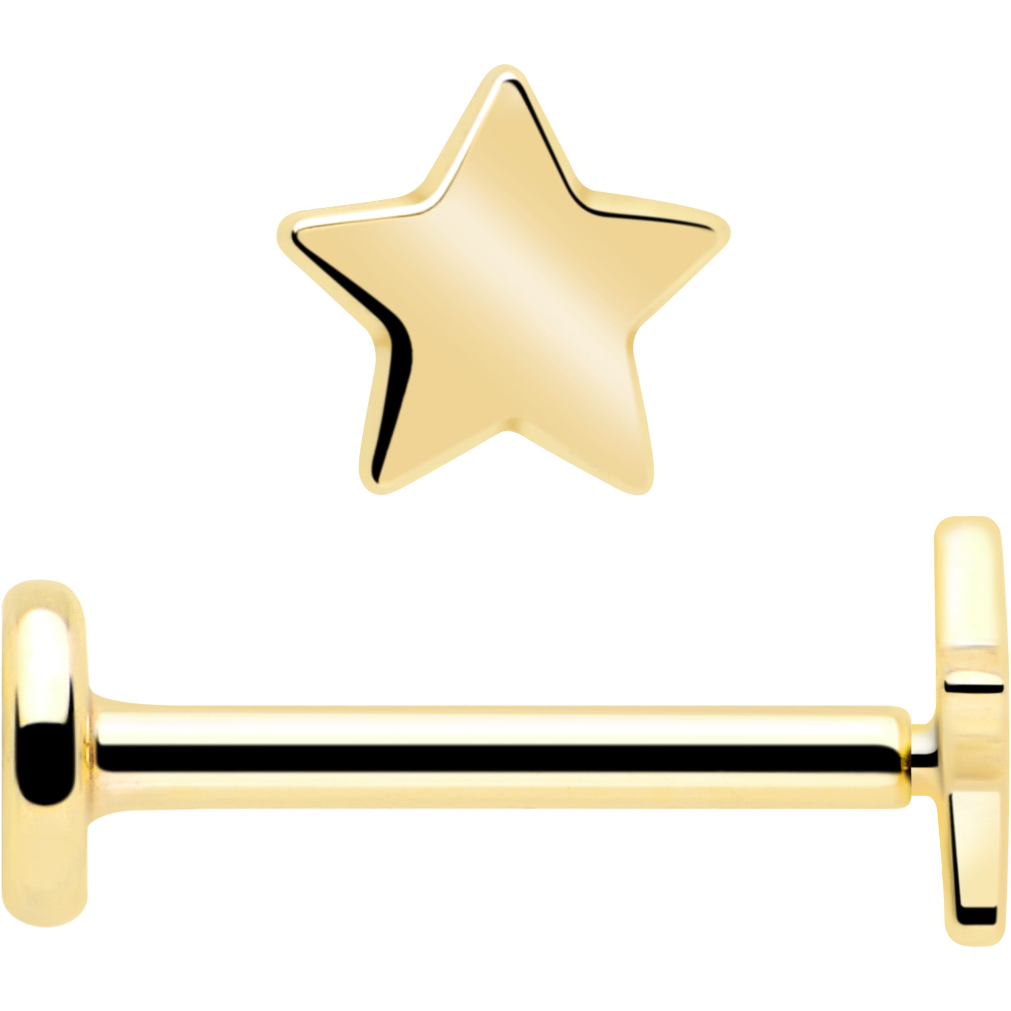 threadless 20 gauge gold star flat back earring
