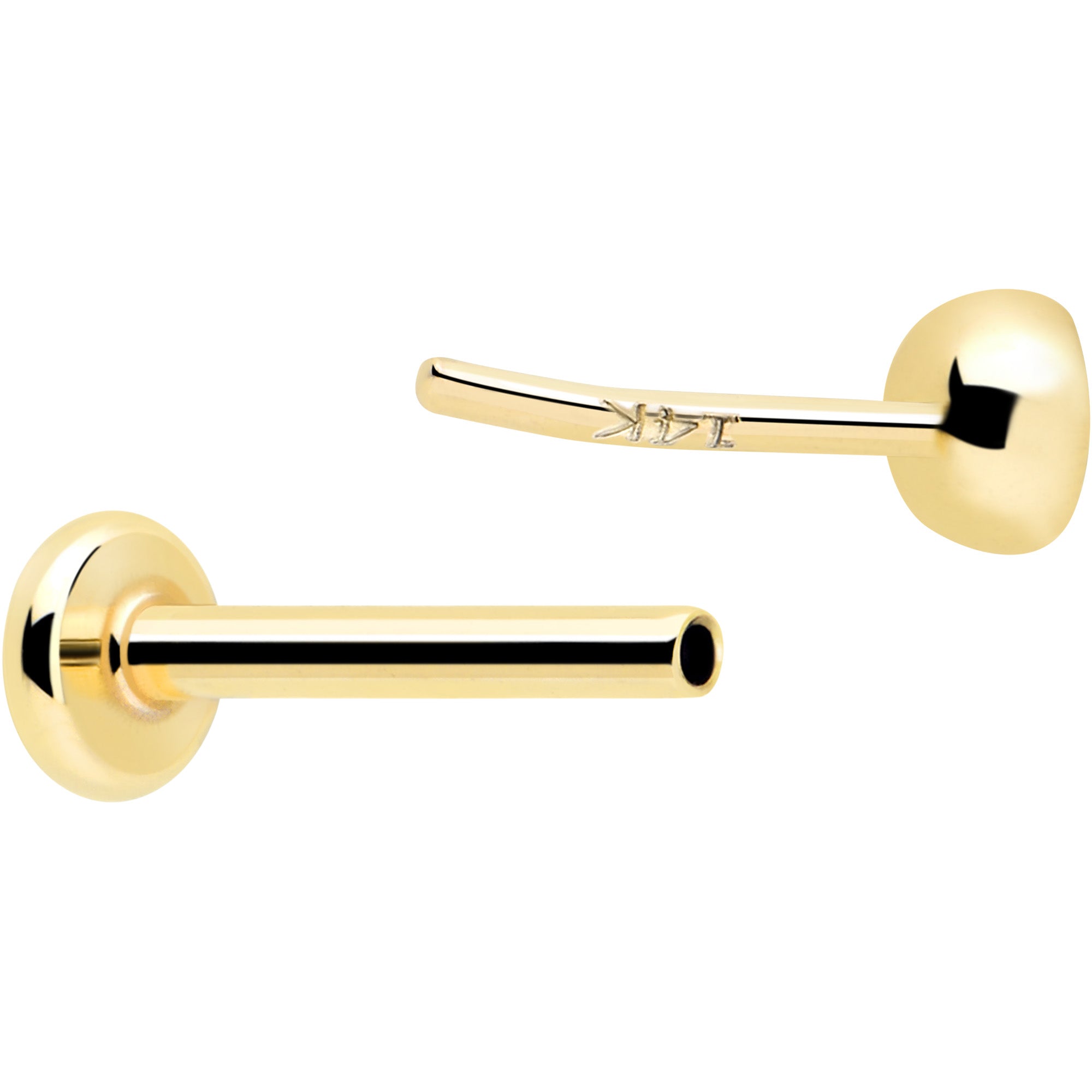 Solid gold 14k 20 gauge CZ stud earring