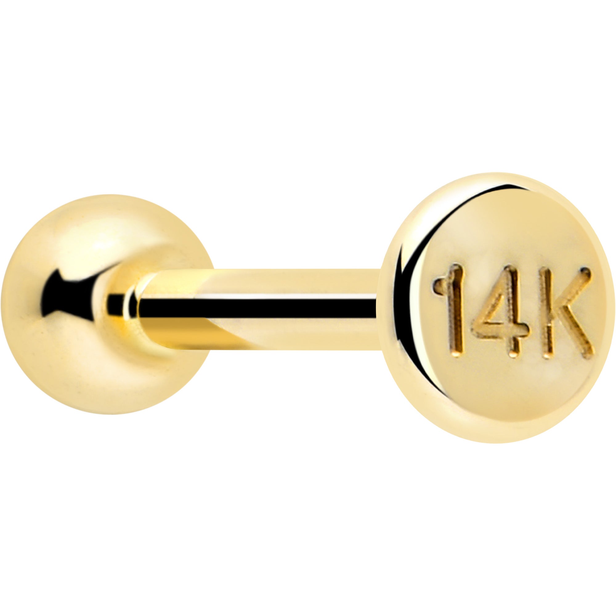 2mm CZ threadless gold earring 20 gauge