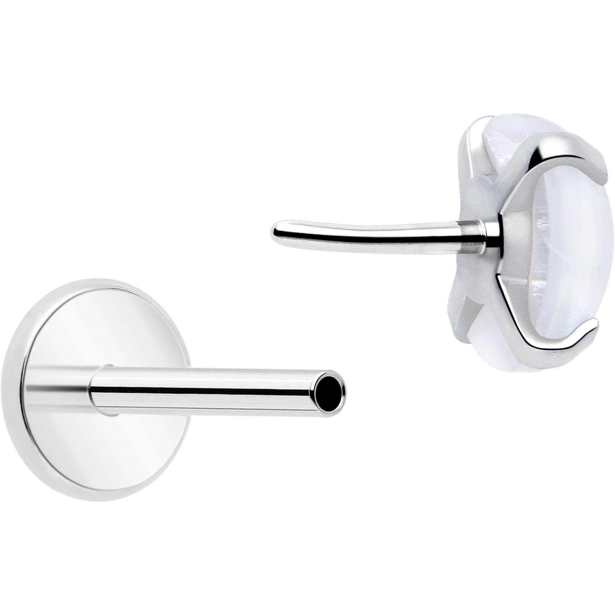 flat back earrings set 4mm synthetic opal