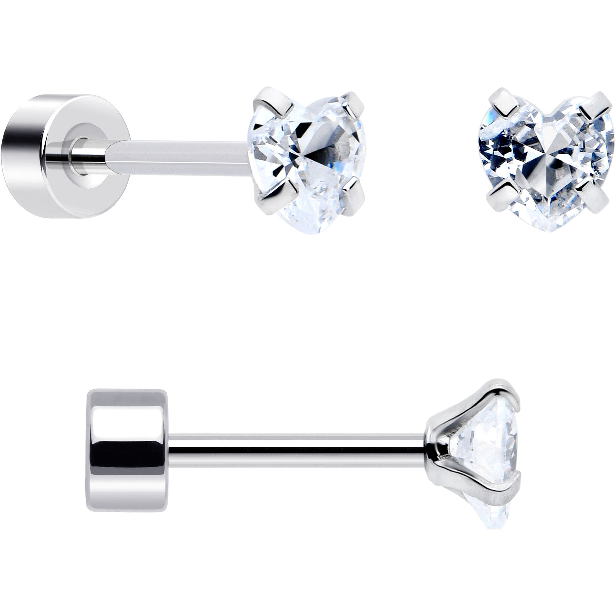 Butterfly Flatback Earrings with Clear Gems Set of 6