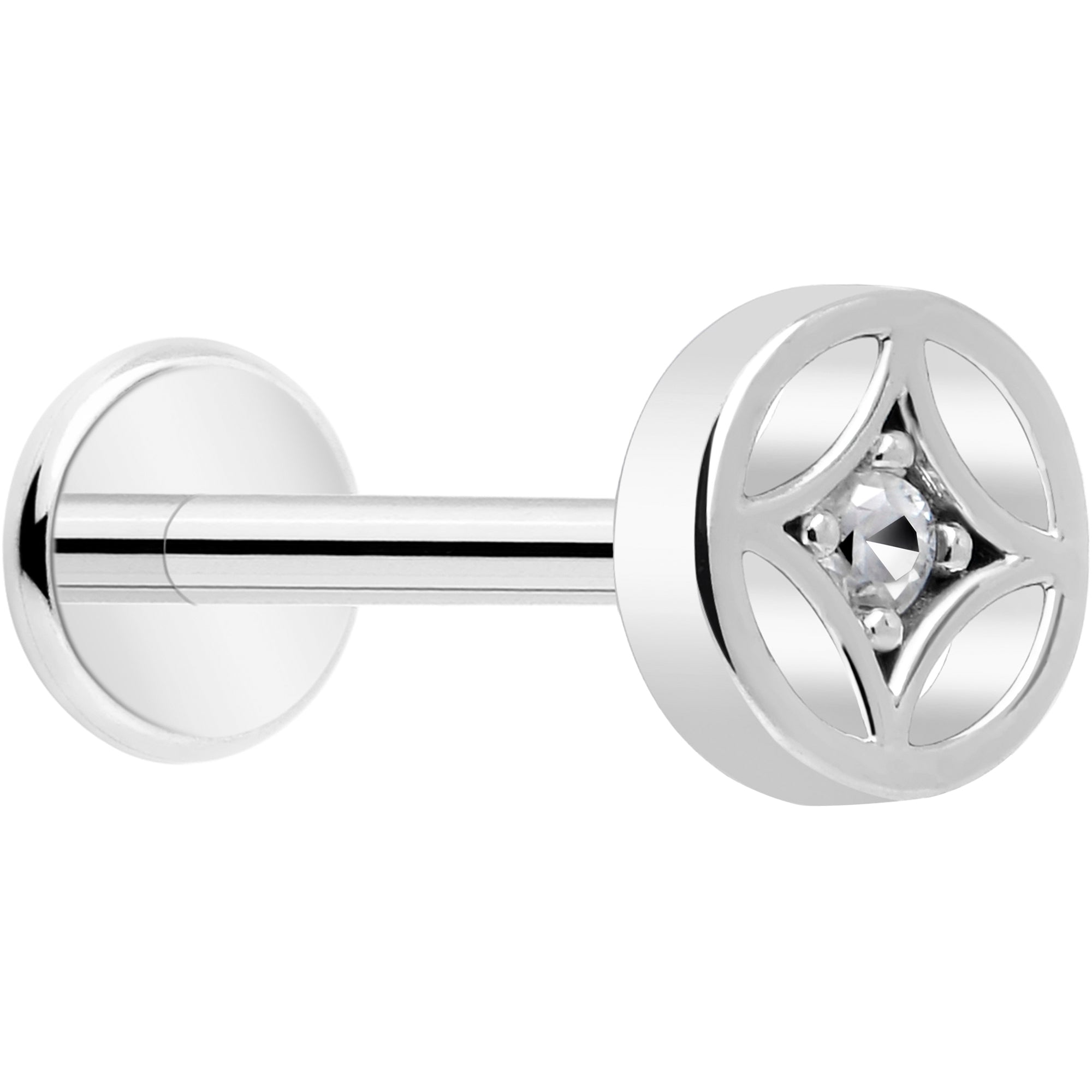 18 Gauge 5/16 Clear CZ Gem Star Labret Monroe Tragus