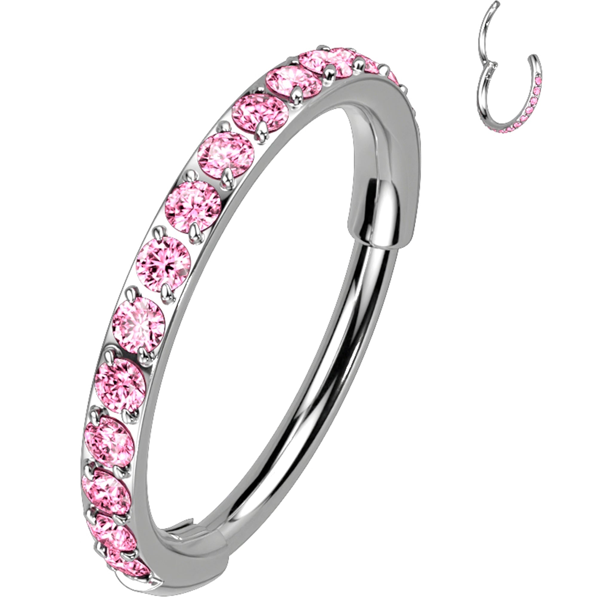 18G Micro Gem Titanium Hinged Nose Hoop