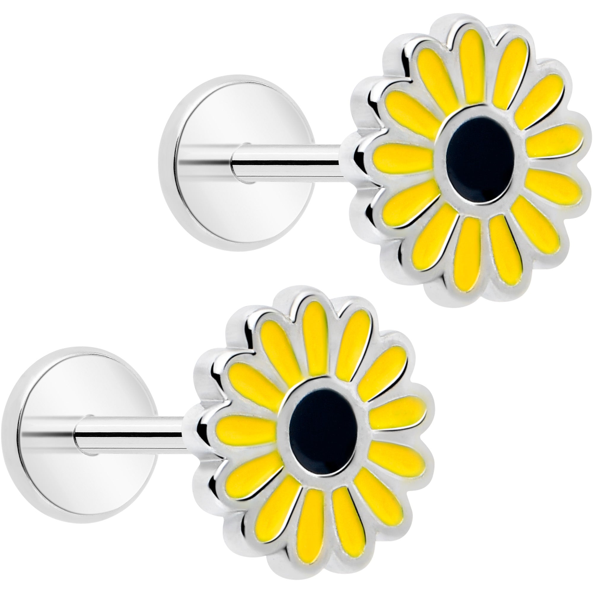 cheery sunflower flat back earring set of 2