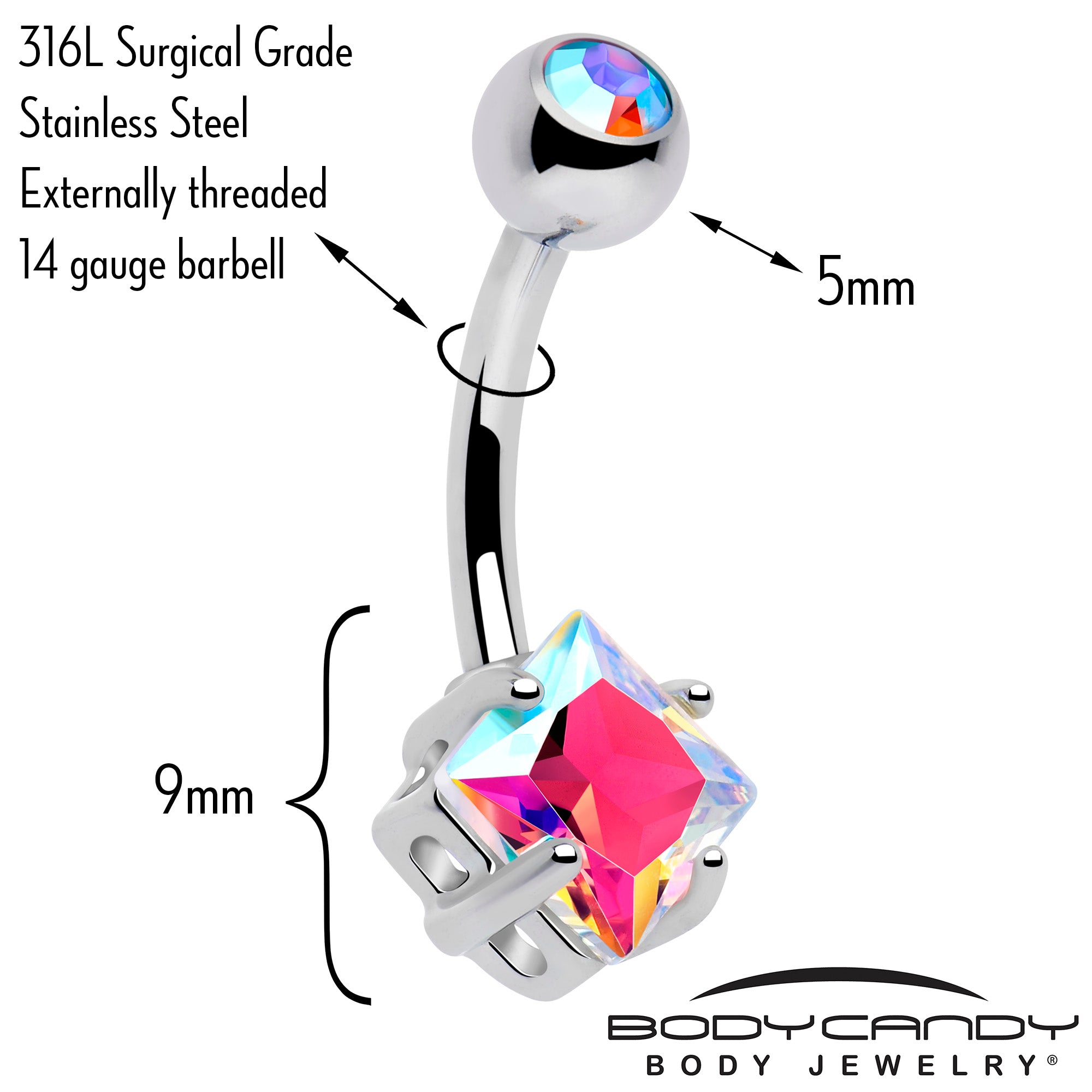 Simple beauty threadless push in belly button ring