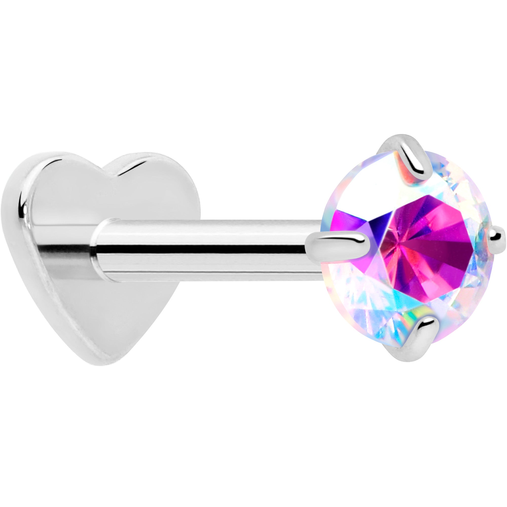 18G 5/16 CZ Implant Grade Titanium Reversible Threadless Flatback