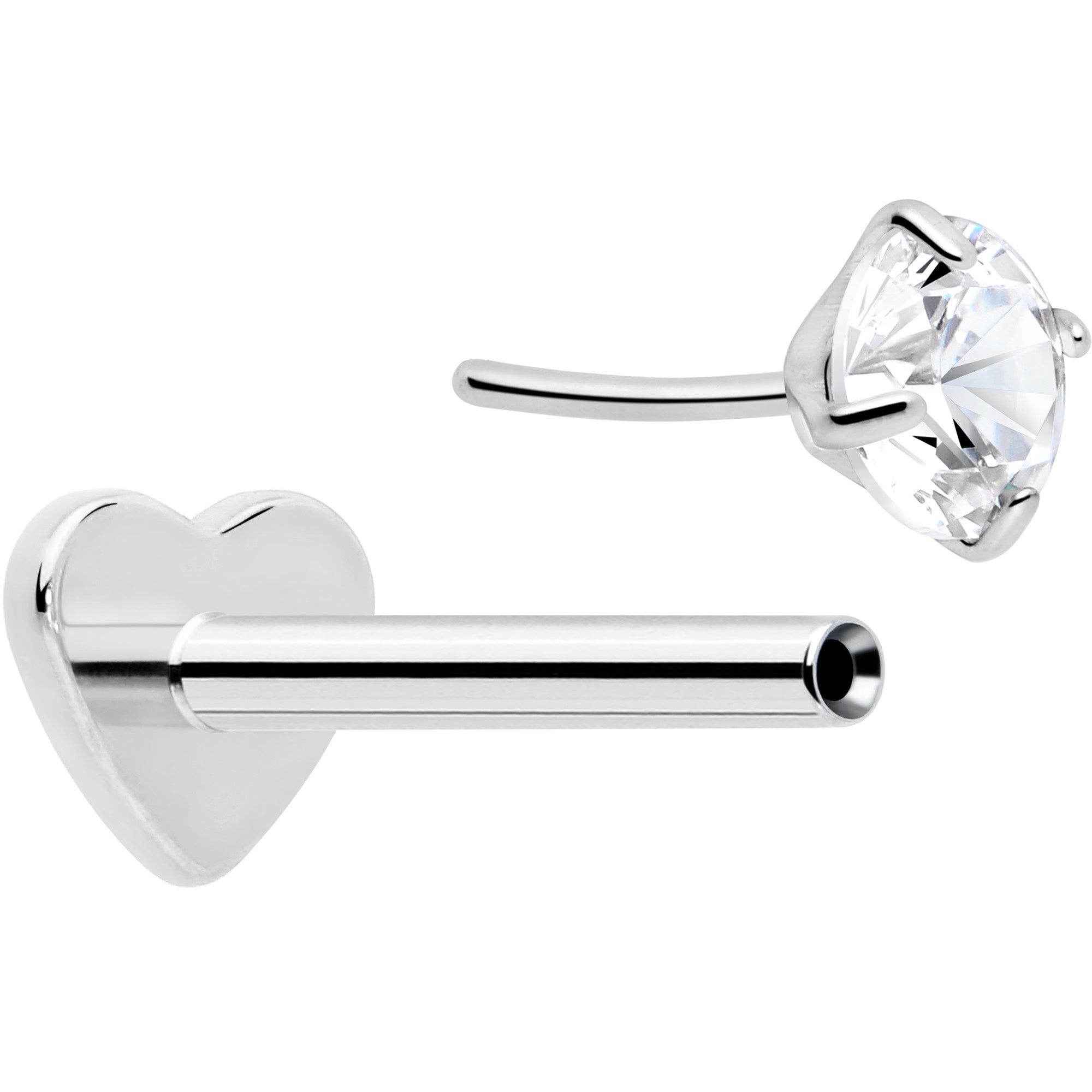 18 Gauge 5/16 Black CZ Titanium Reversible Flatback