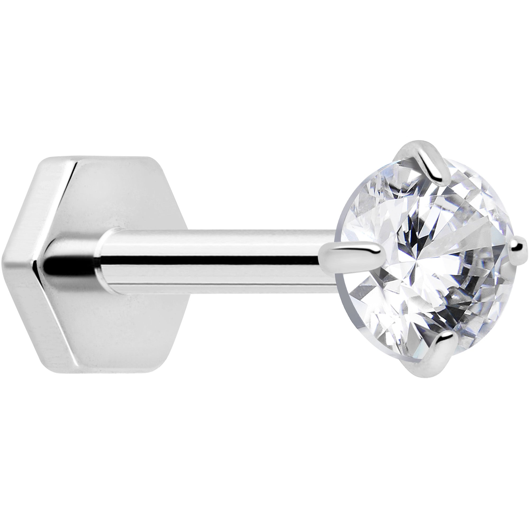 18G 5/16 CZ Implant Grade Titanium Reversible Threadless Flatback