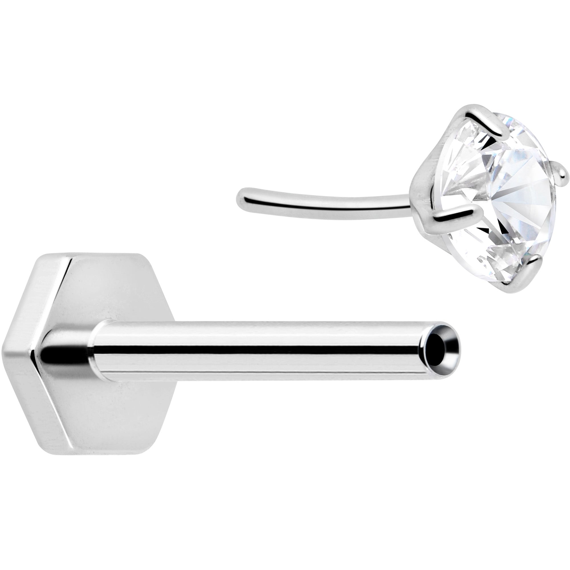 18 Gauge Black CZ Titanium Reversible Flatback