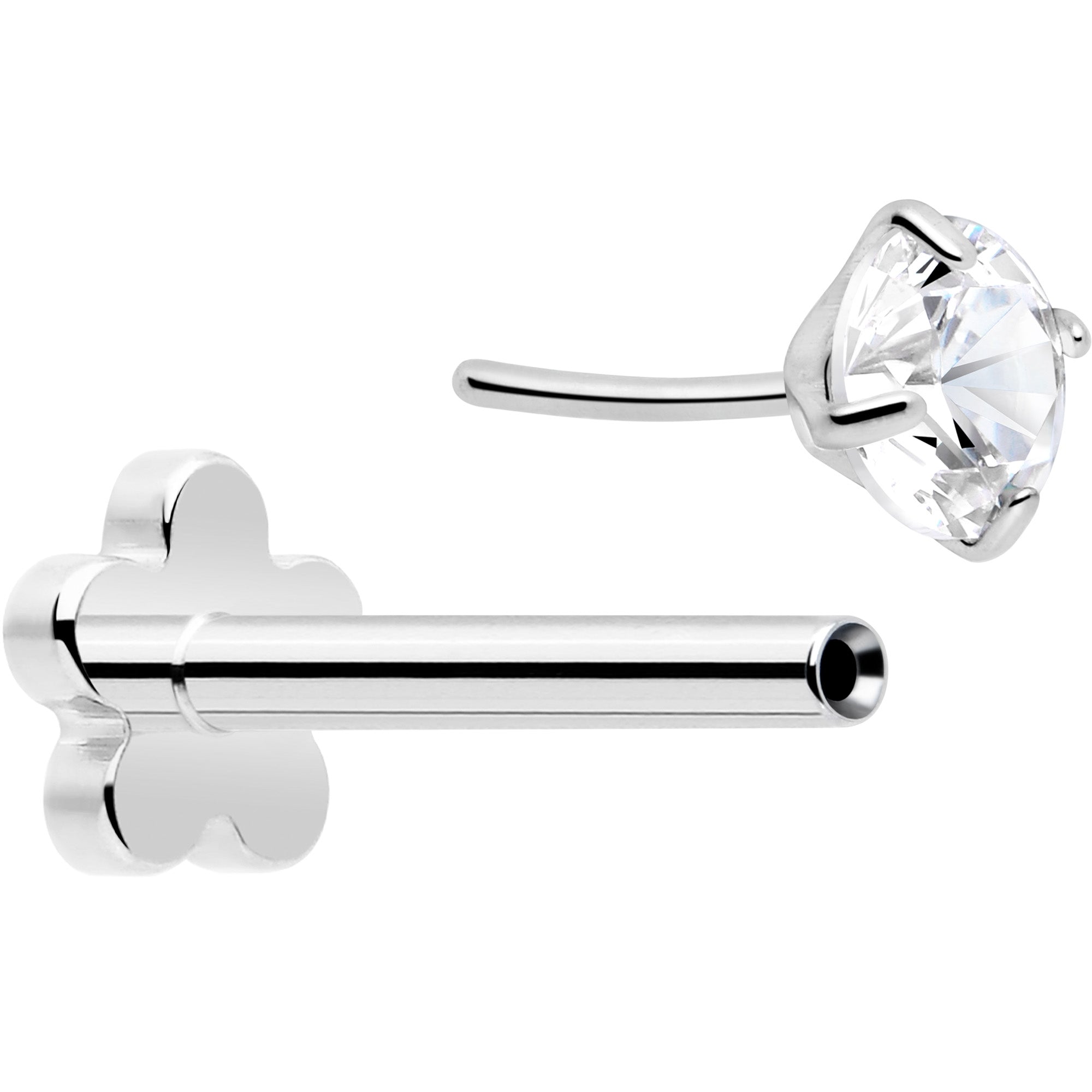 18 Gauge Black CZ Titanium Reversible Flatback