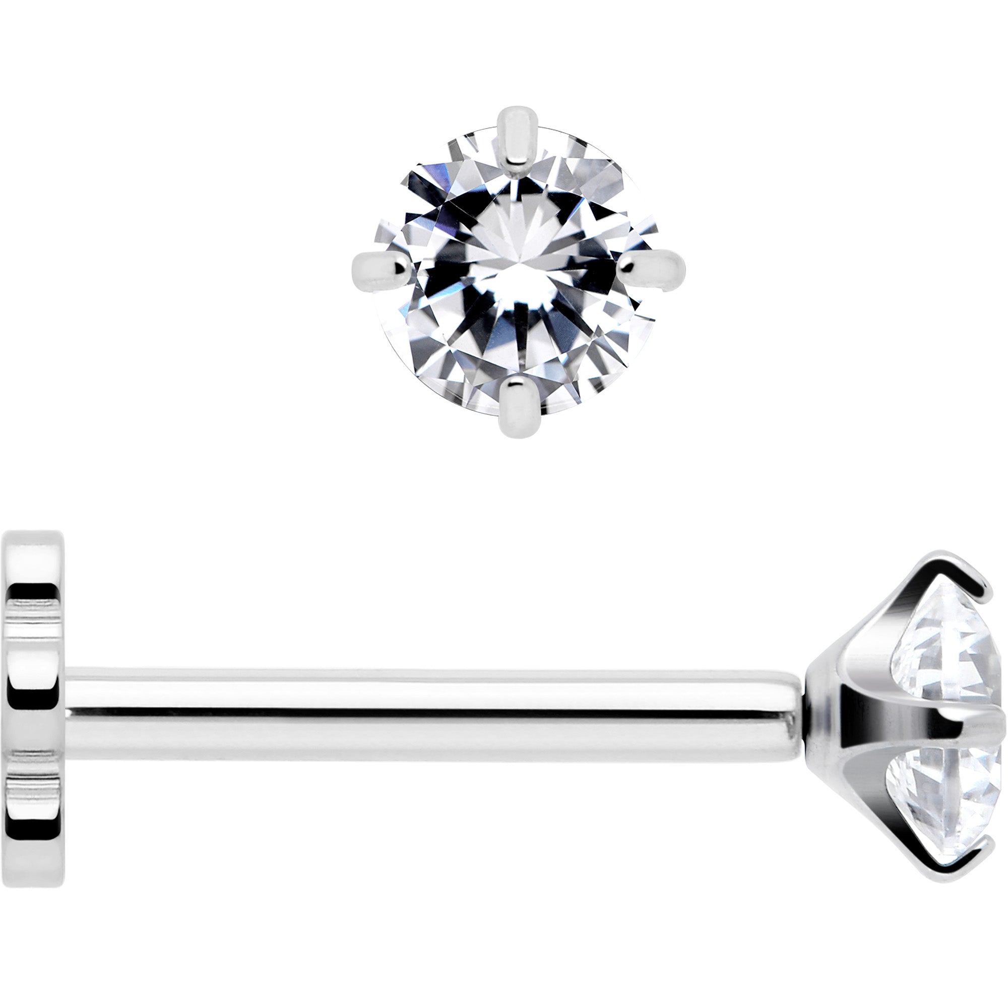 18 Gauge 5/16 Vitrail CZ Titanium Reversible Flatback