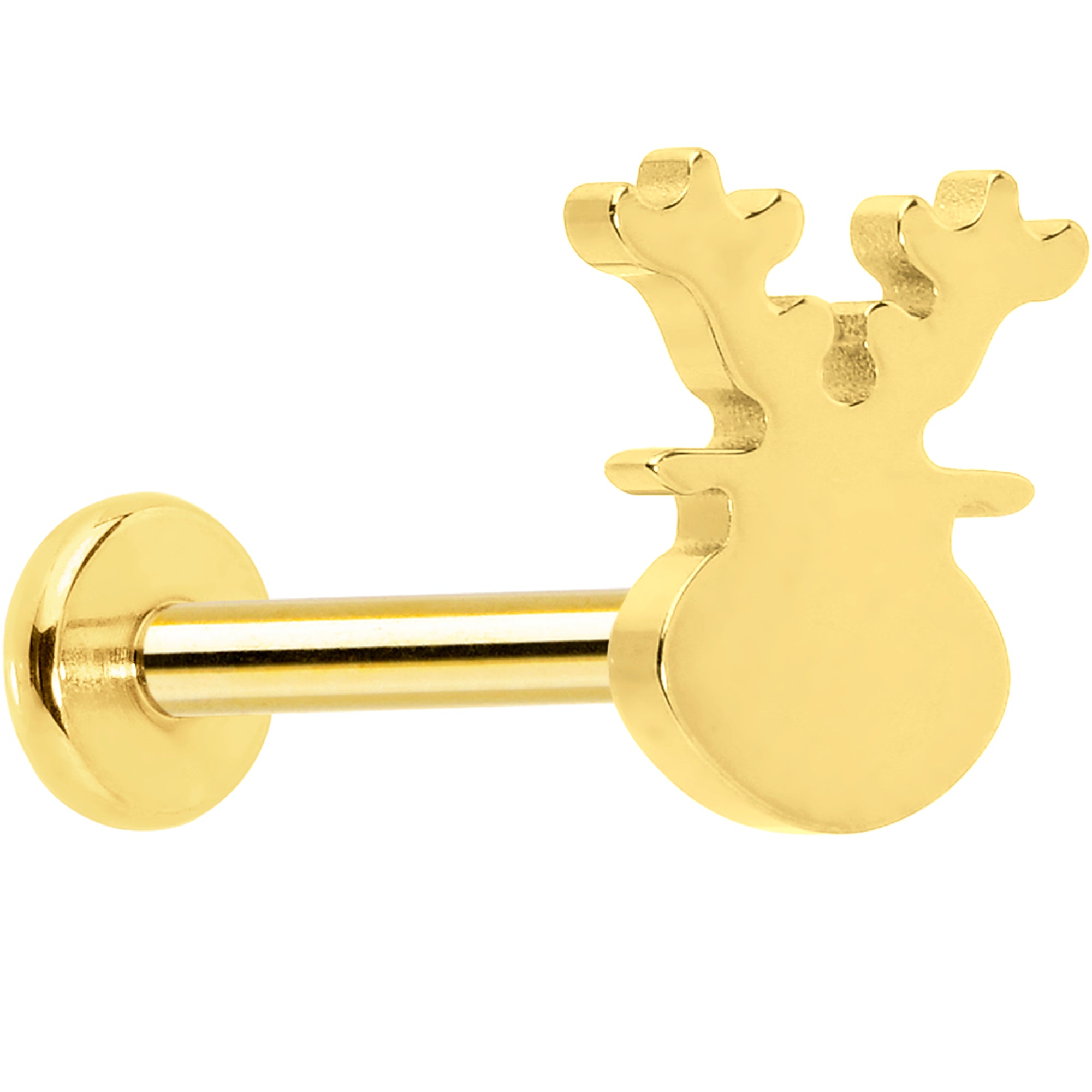 Christmas Flat Back Earring Titanium Reindeer