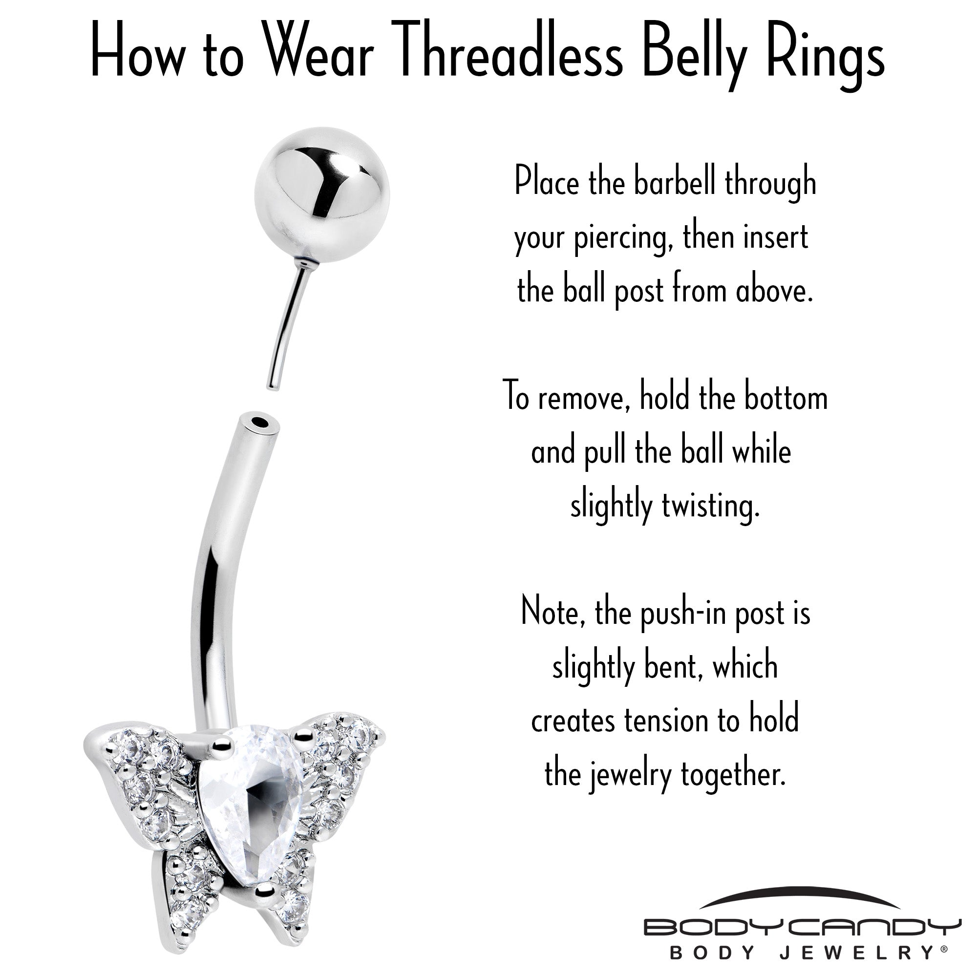 Sparkling Butterfly Belly Ring