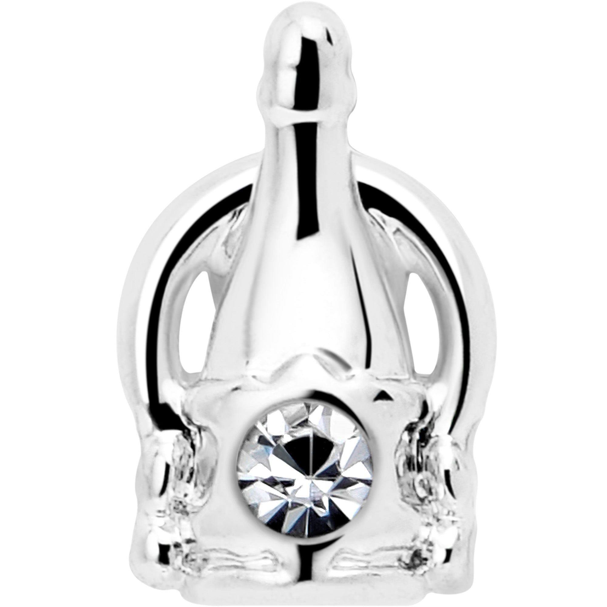 7mm Gem Nose Ring L Shape Design