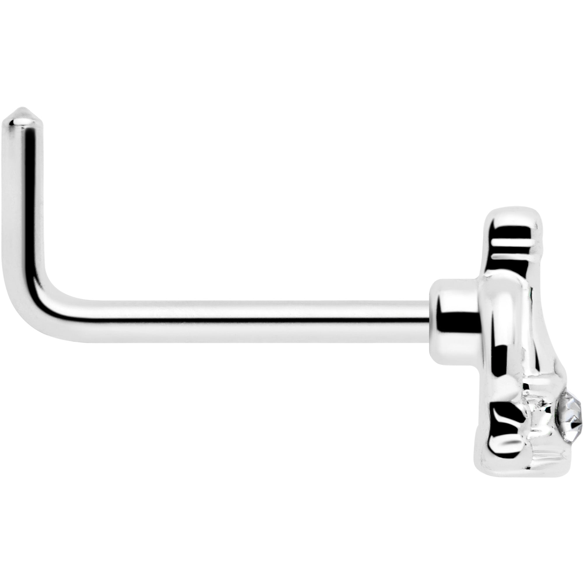 20 Gauge L Shape Nose Piercing Champagne Dreams