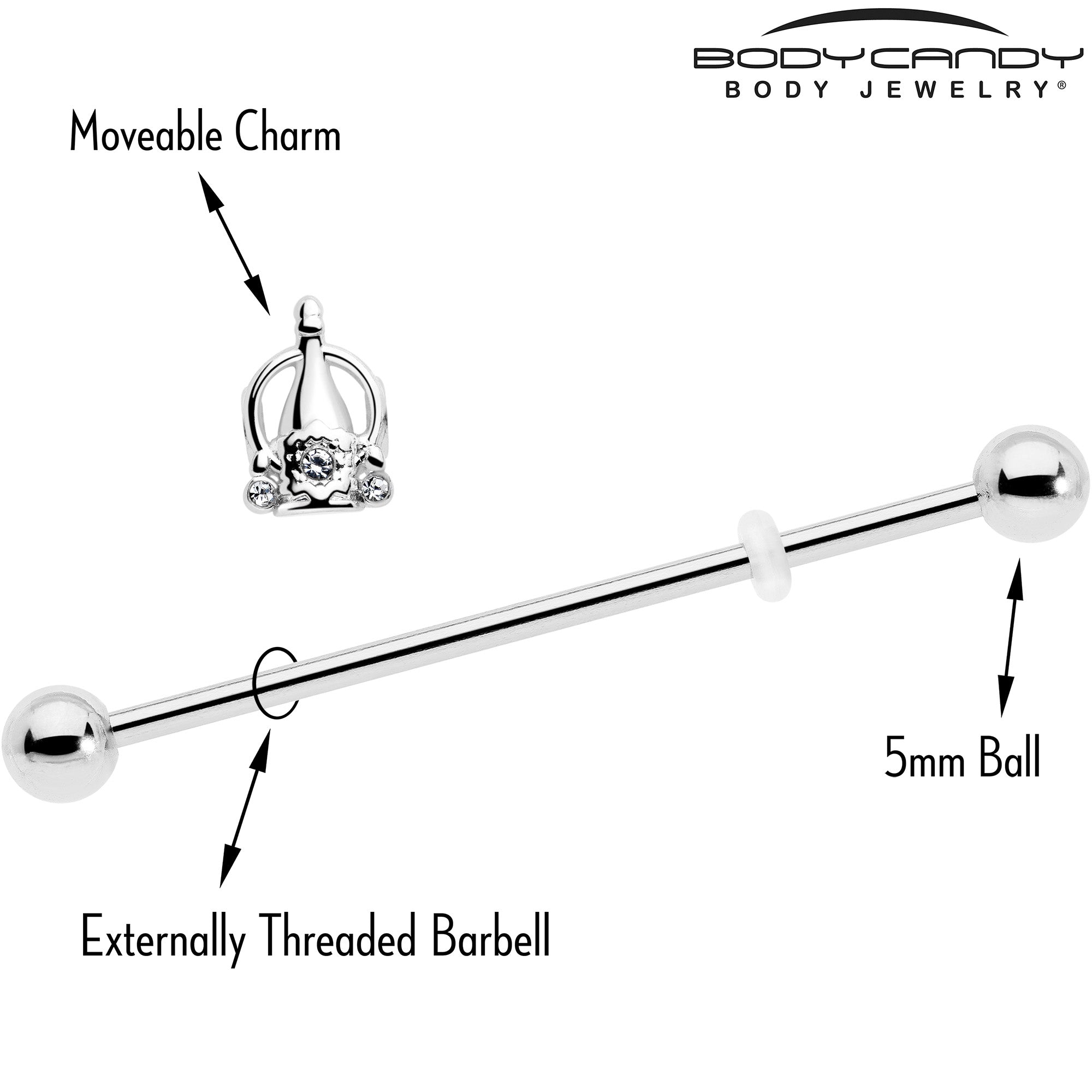 38mm Champagne Dreams Industrial Barbell