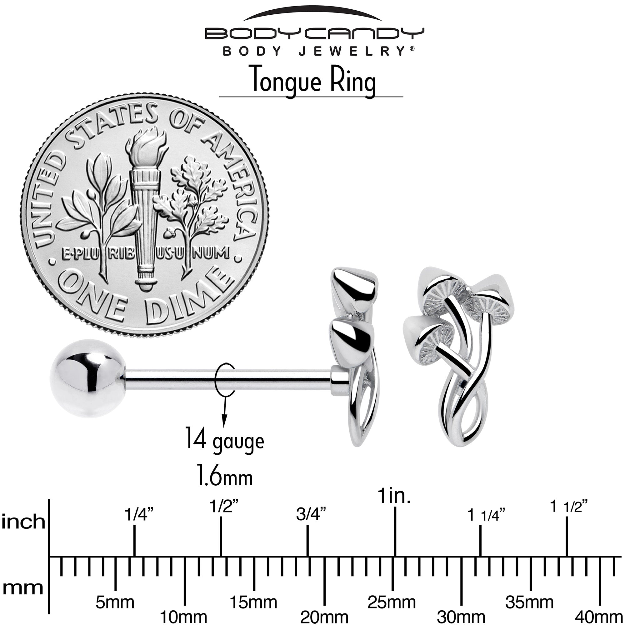 Unique mushroom tongue jewelry handmade in USA