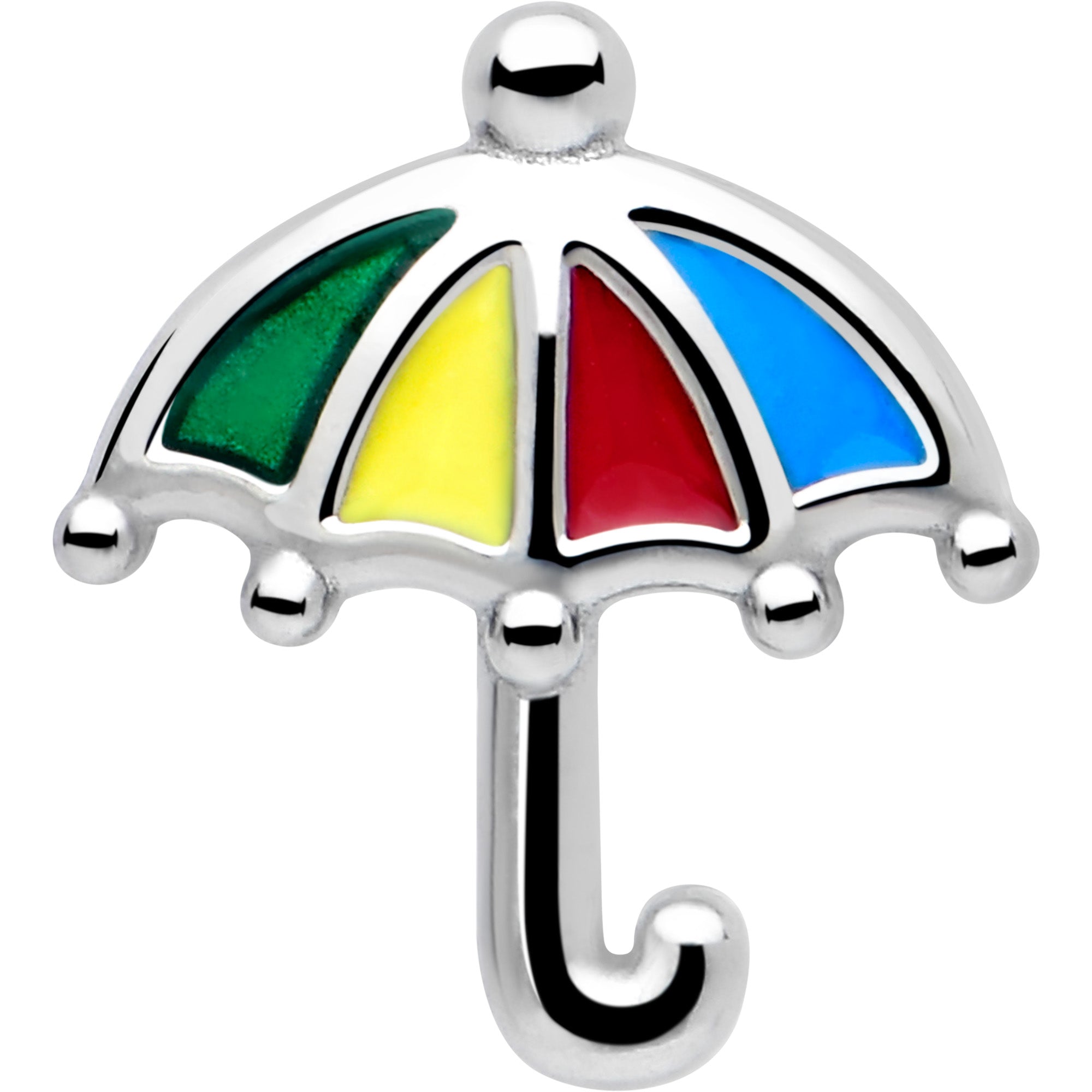 Vibrant umbrella barbell piercing accessory
