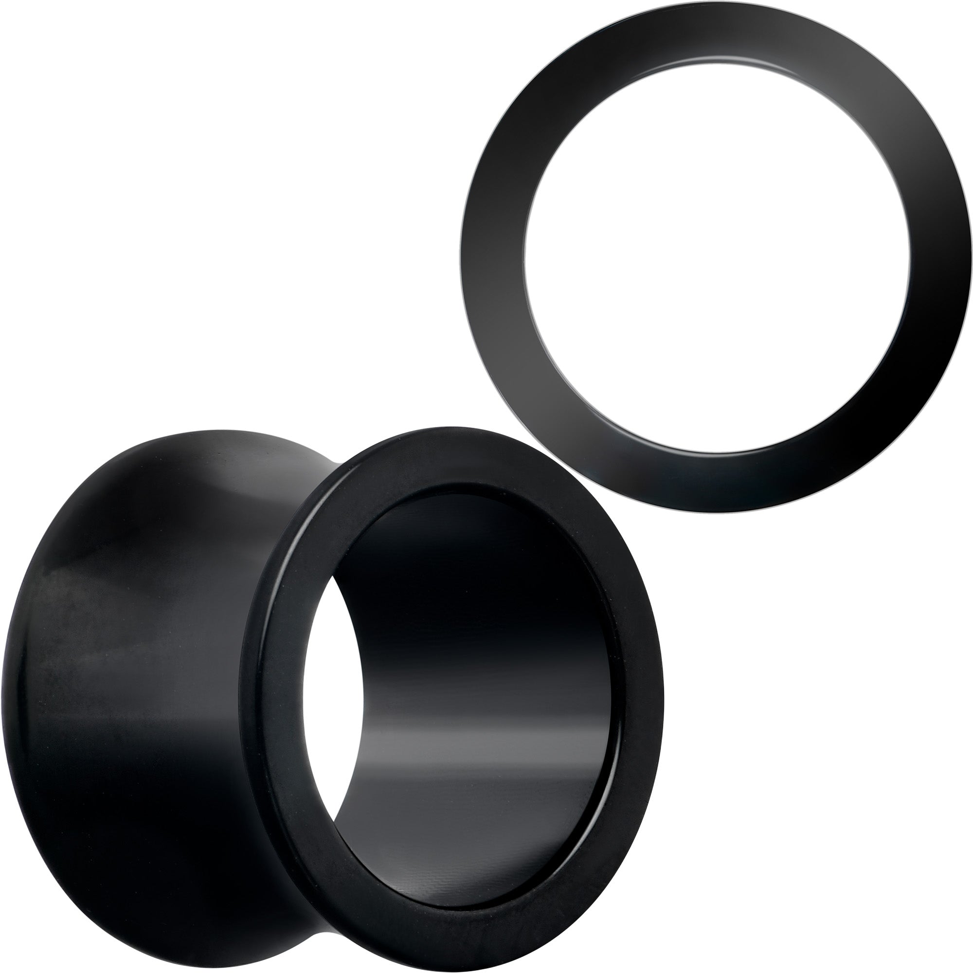 Black Hand Polished Double Flare Tunnel Plug Set 6mm to 25mm
