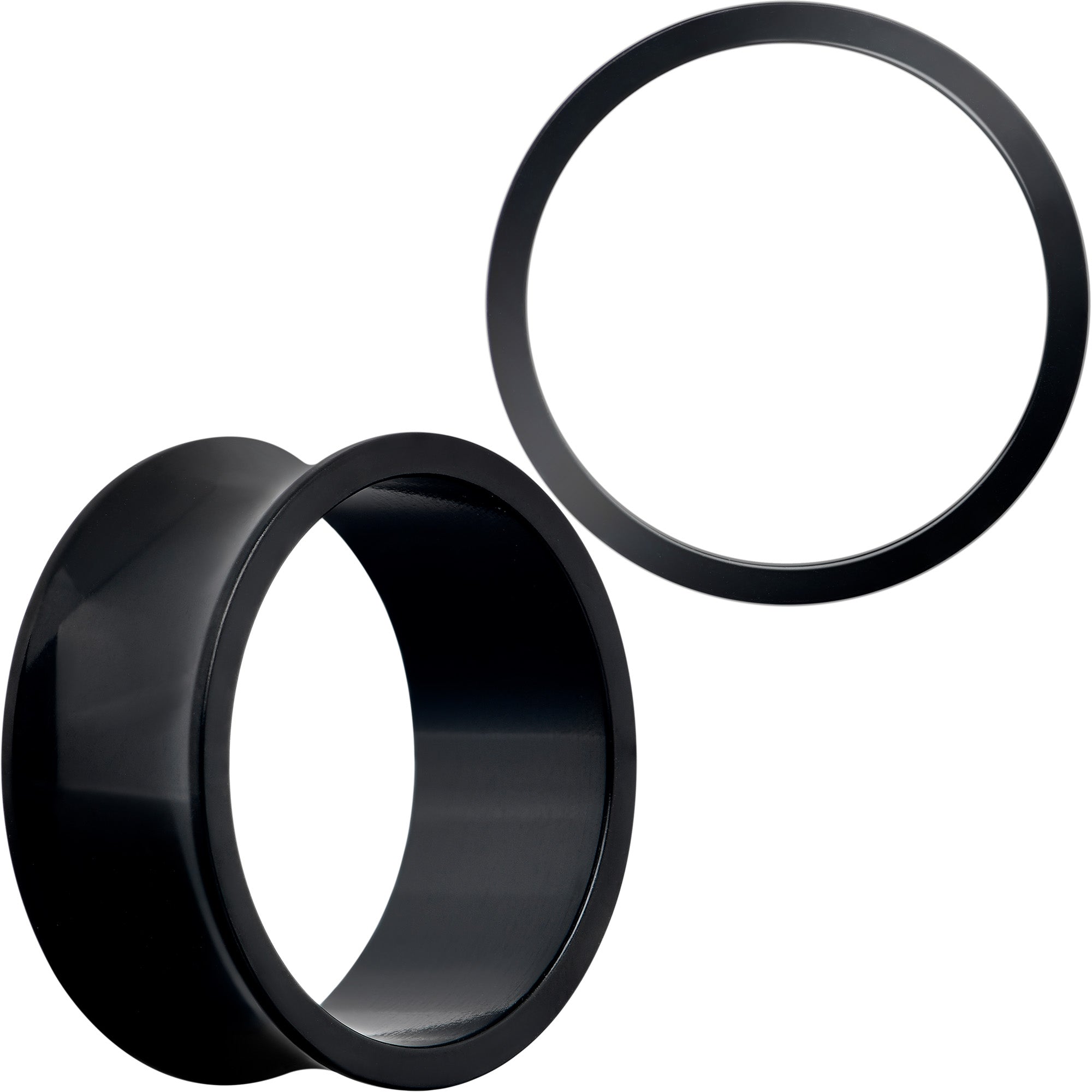 Black Hand Polished Double Flare Tunnel Plug Set 6mm to 25mm