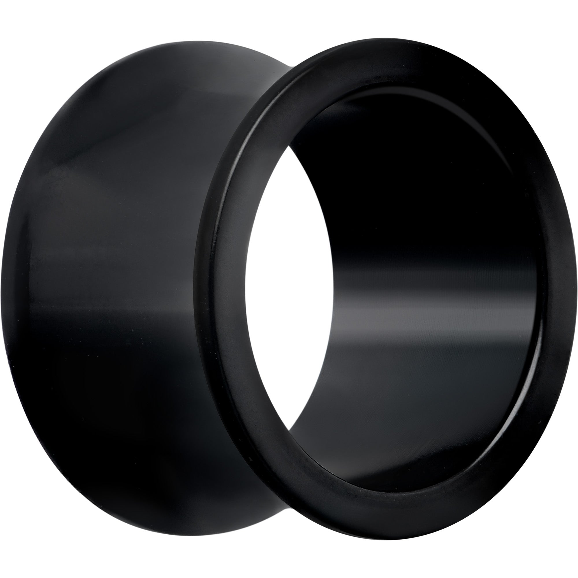 Black Hand Polished 00 Gauge Double Flare Tunnel Plugs