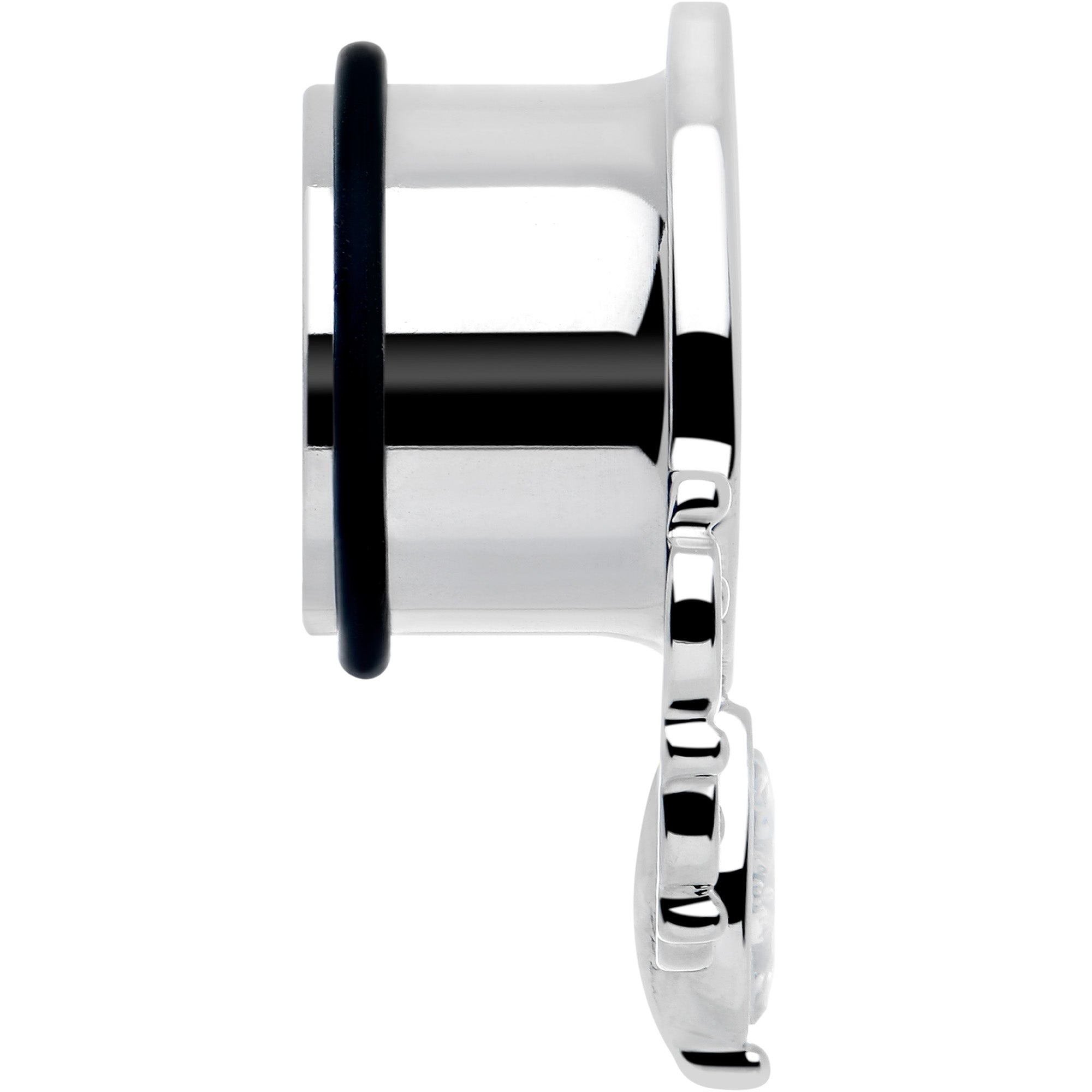 5/8 Clear Gem Drop Filigree Tunnel Plug Set