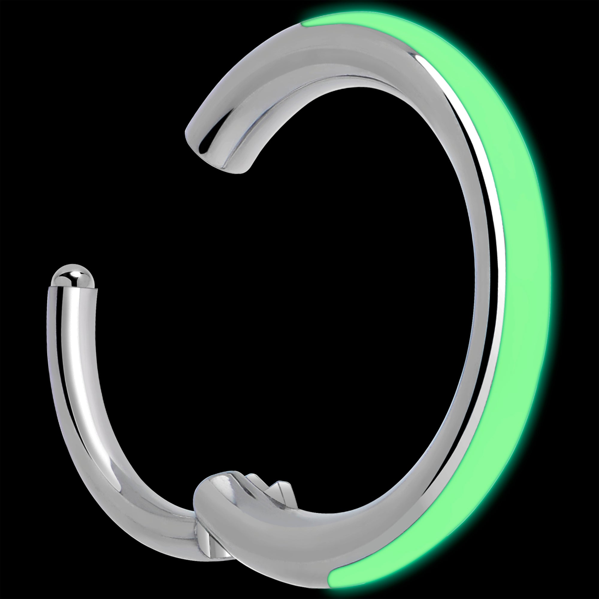 20G Implant Grade Titanium Glow in the Dark Hinged Segment Nose Hoop