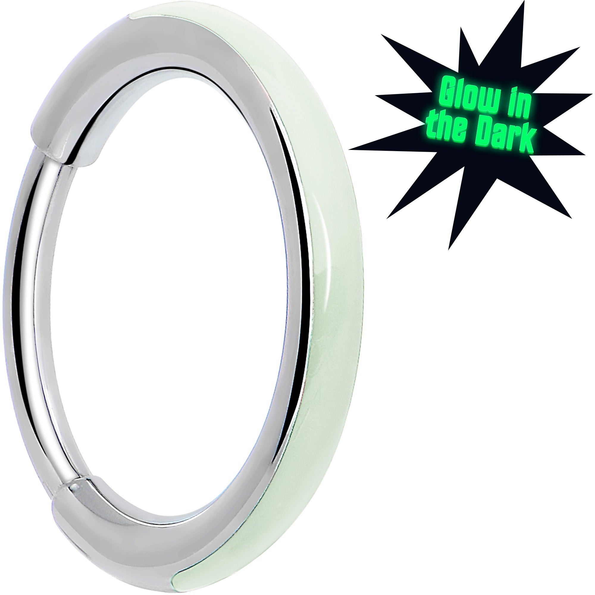 20G Implant Grade Titanium Glow in the Dark Hinged Segment Nose Hoop