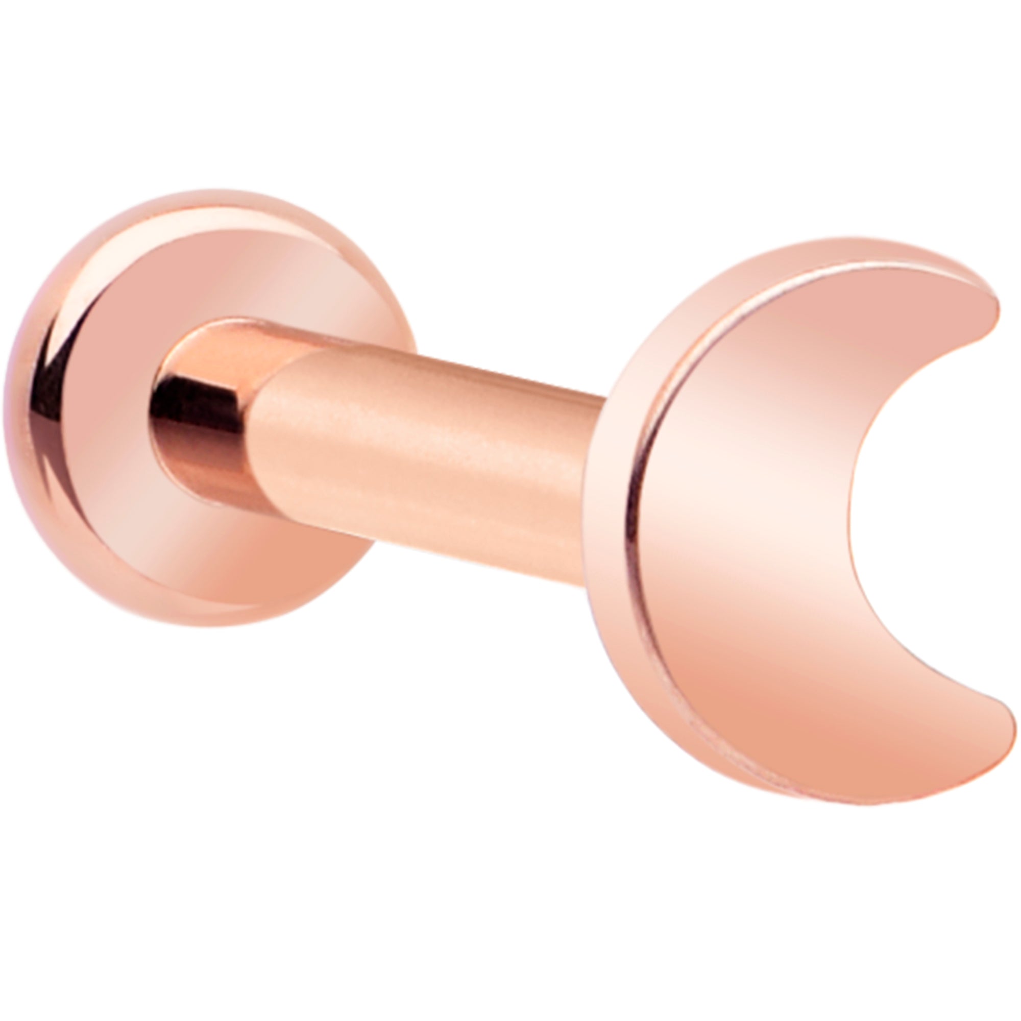 Internally Threaded Crescent Moon Titanium Labret 16 Gauge