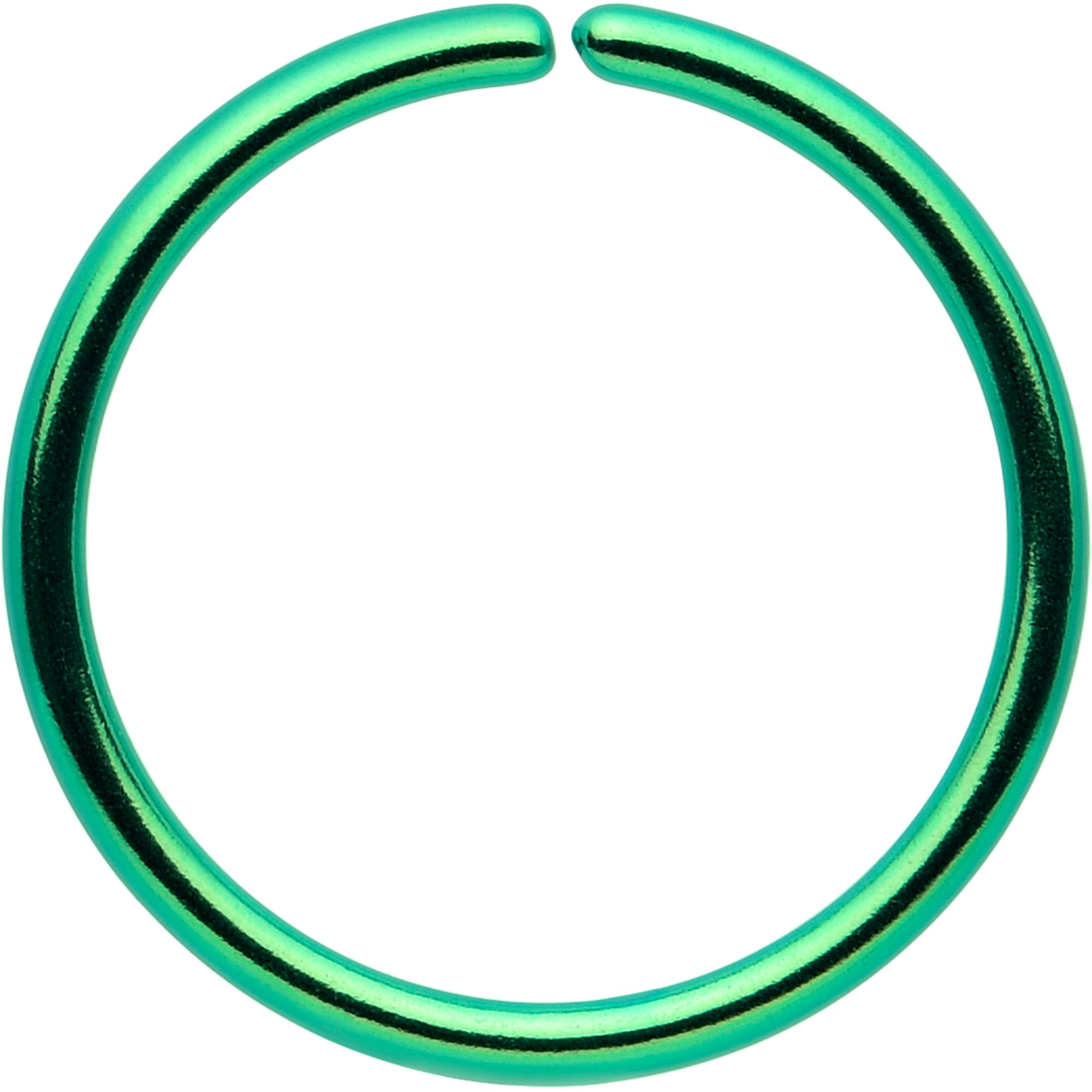 Green anodized titanium seamless ring 18 gauge 3/8