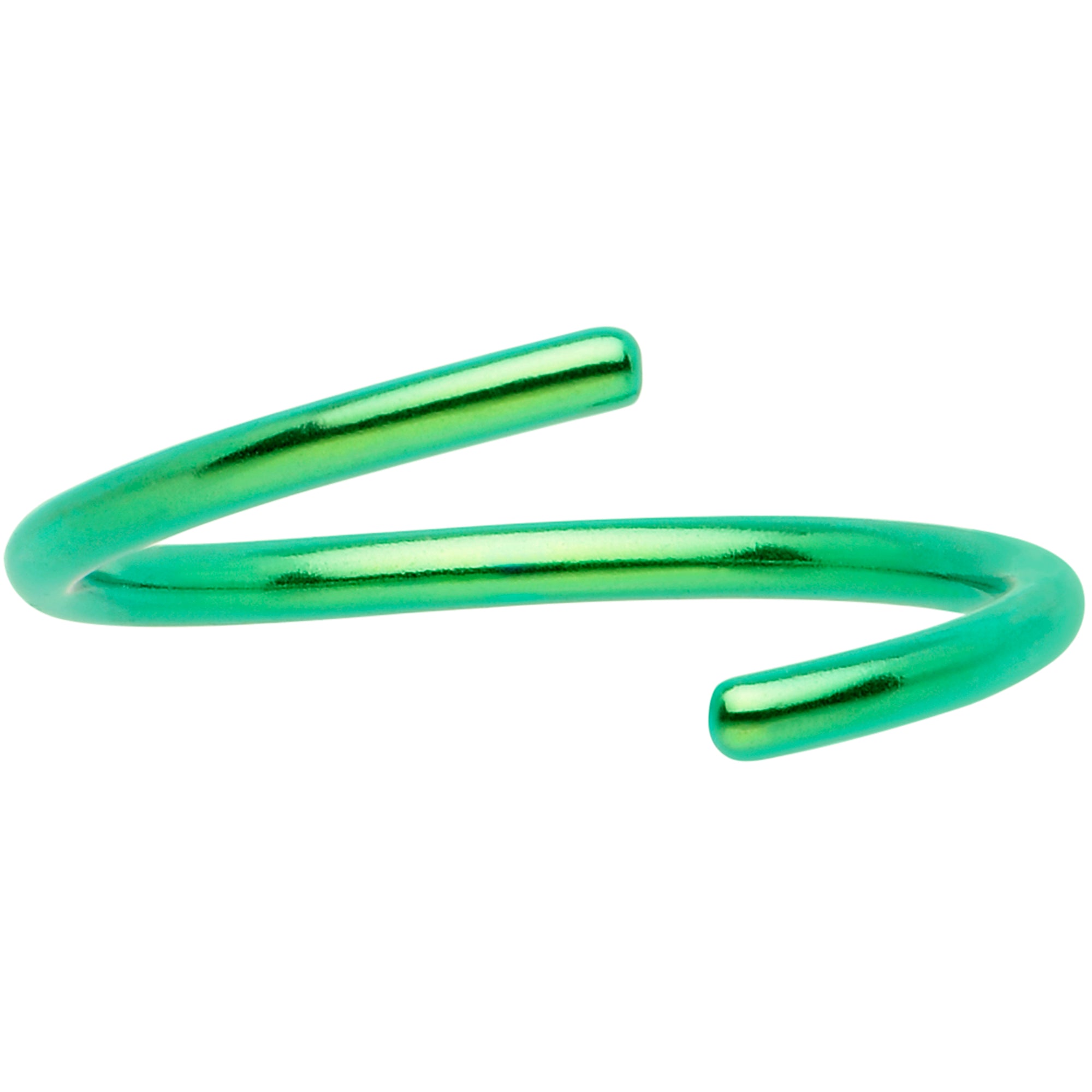 Seamless titanium ring 3/8 green anodized 18 gauge